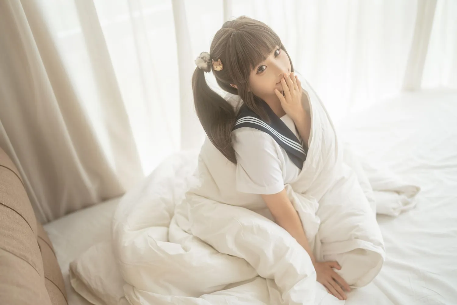 蠢沫沫 NO.181 被窝JK [15P]插图1