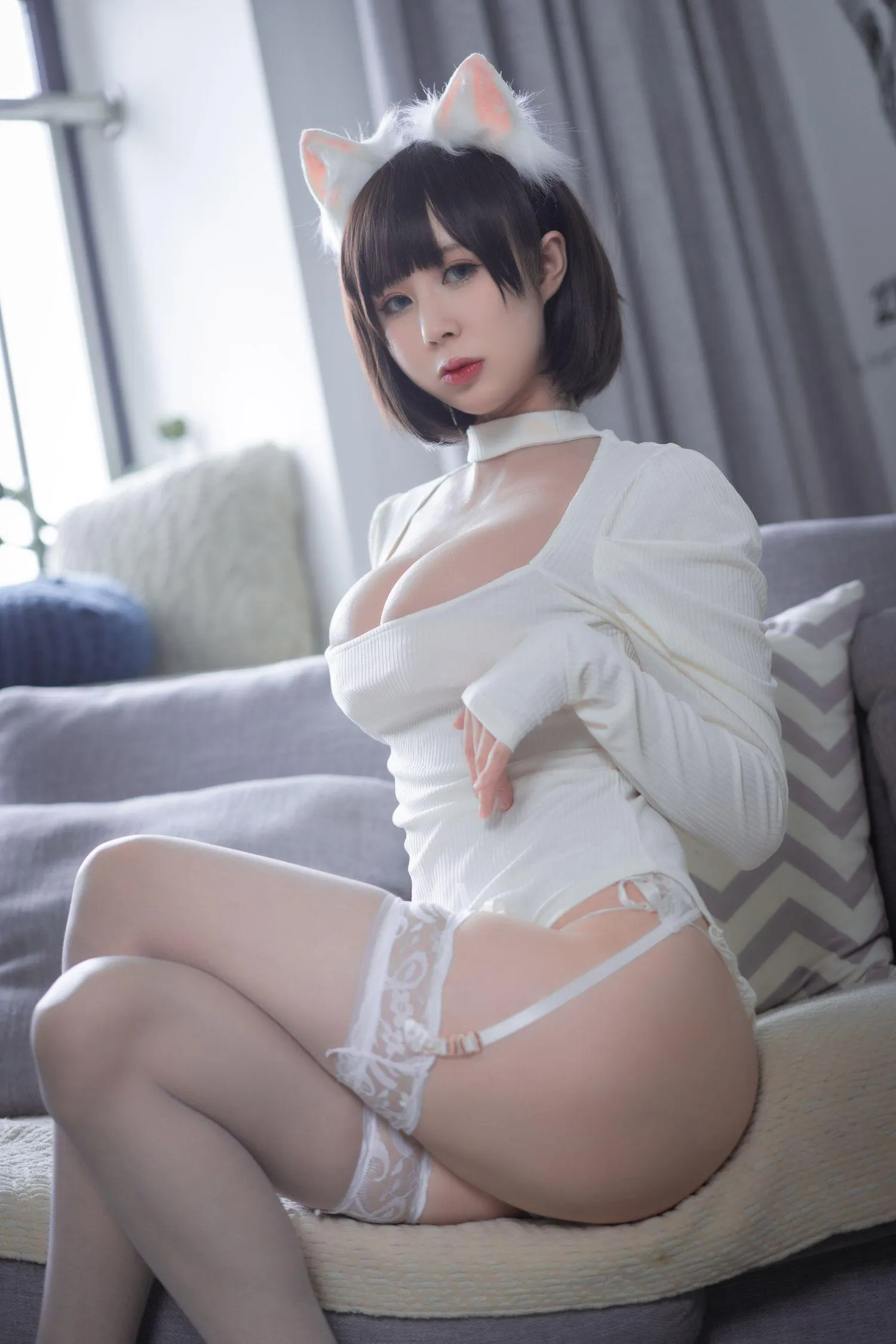西园寺南歌 – NO.06 白猫白色连体衣 [30P]插图6