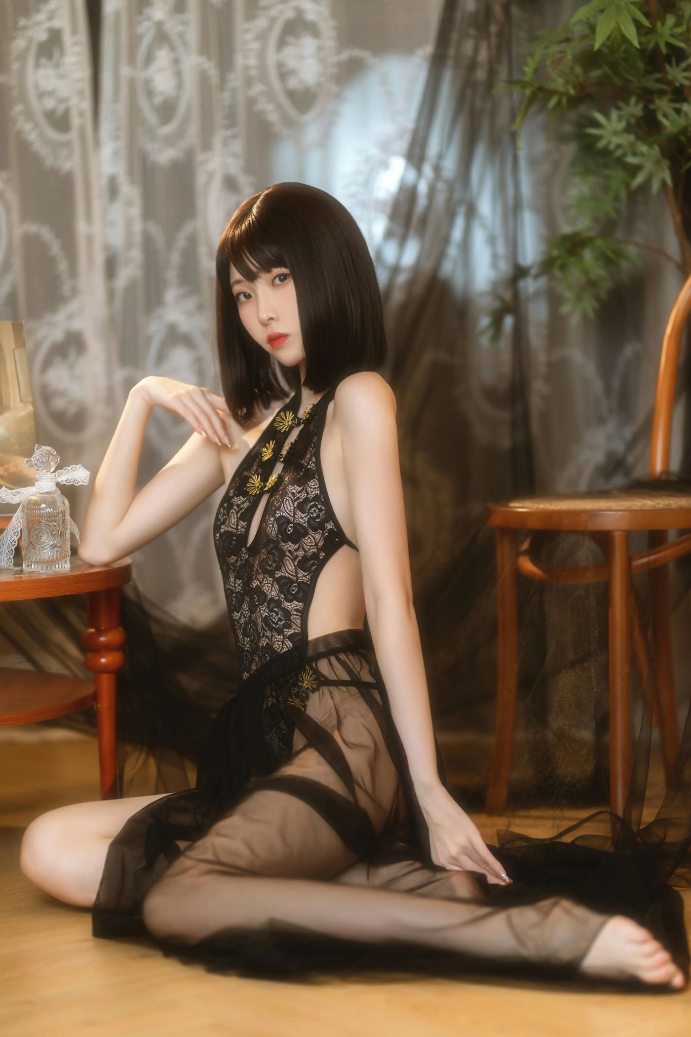 许岚LAN – NO.08 黑纱旗袍 [40P]插图5