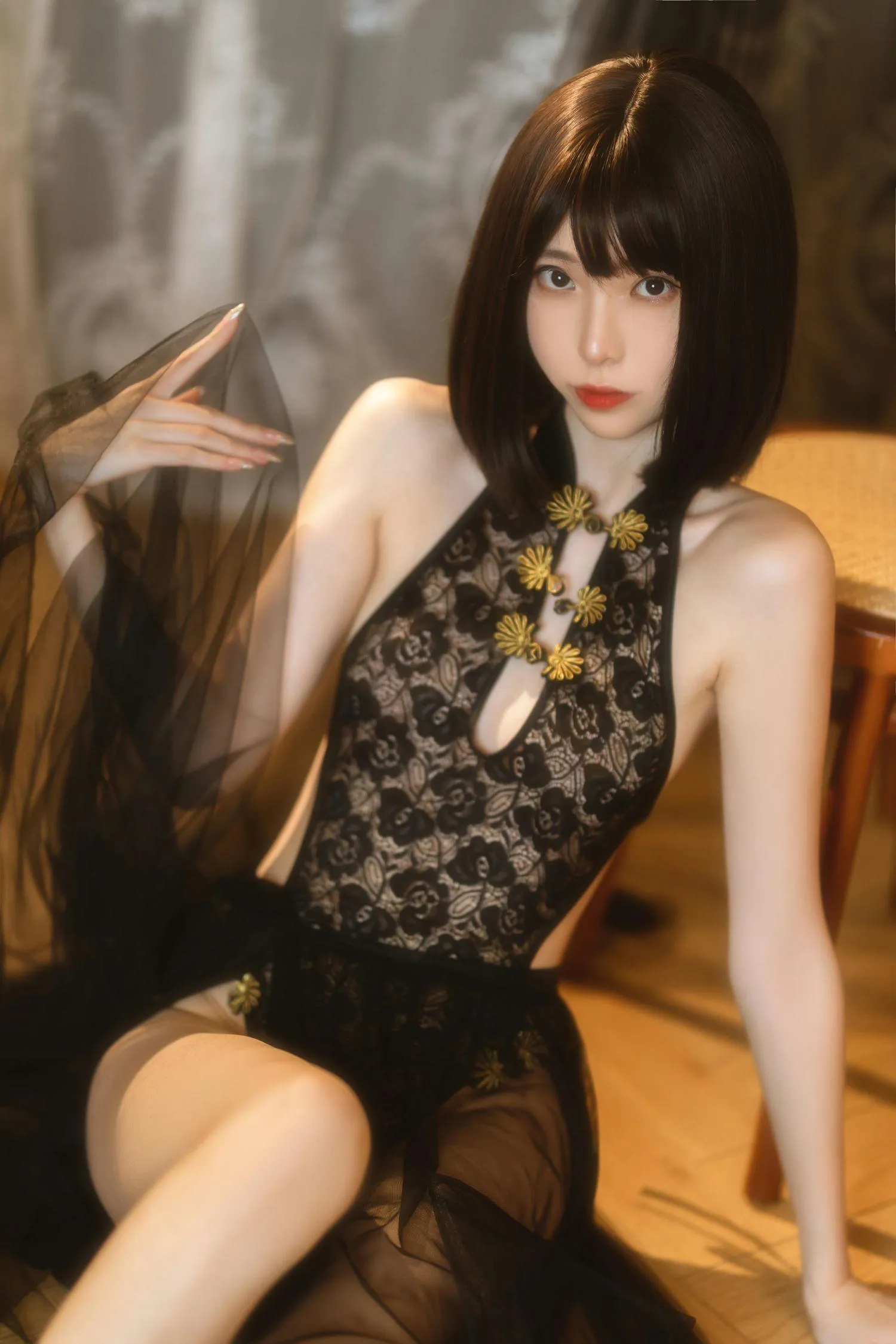 许岚LAN – NO.08 黑纱旗袍 [40P]插图8