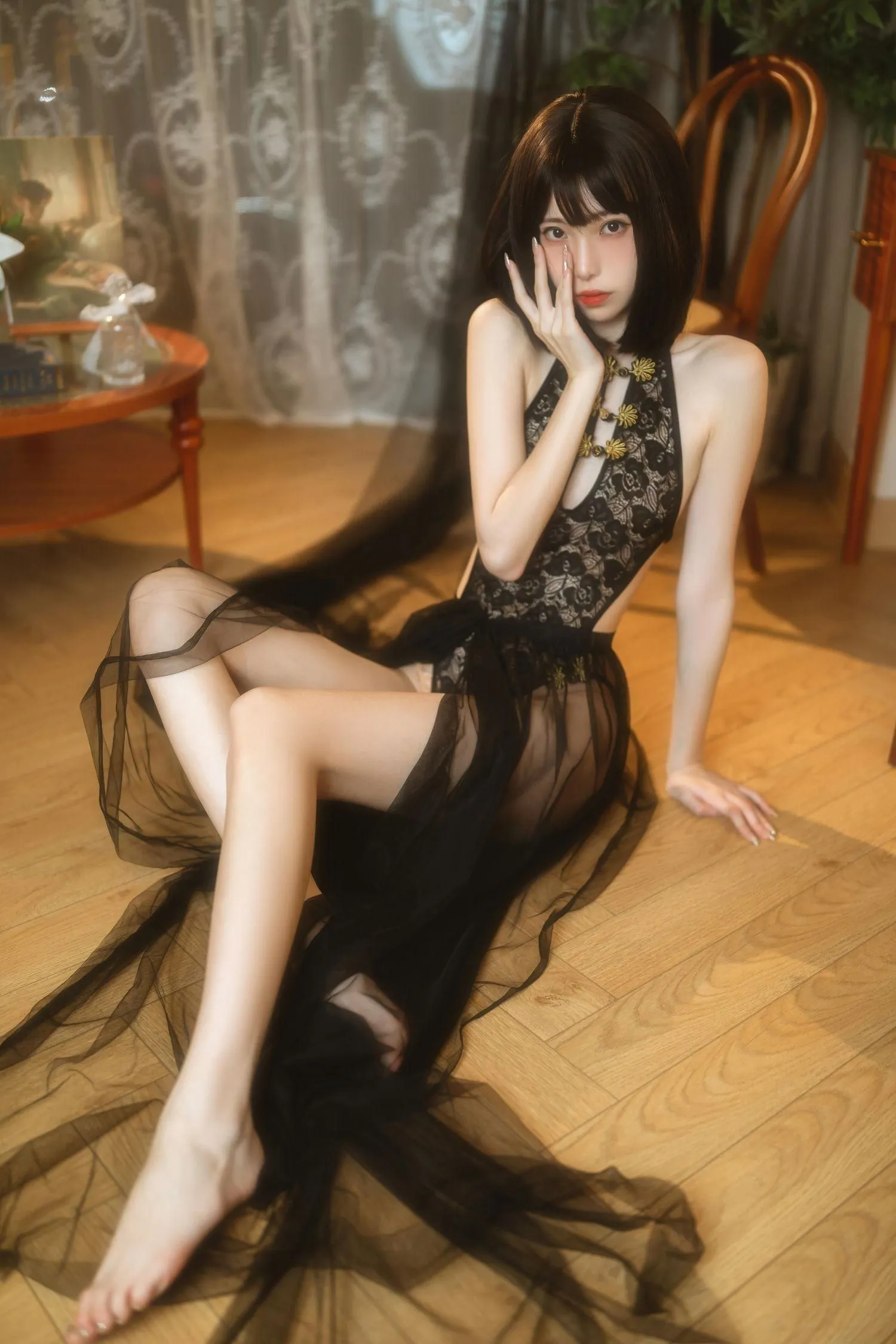 许岚LAN – NO.08 黑纱旗袍 [40P]插图