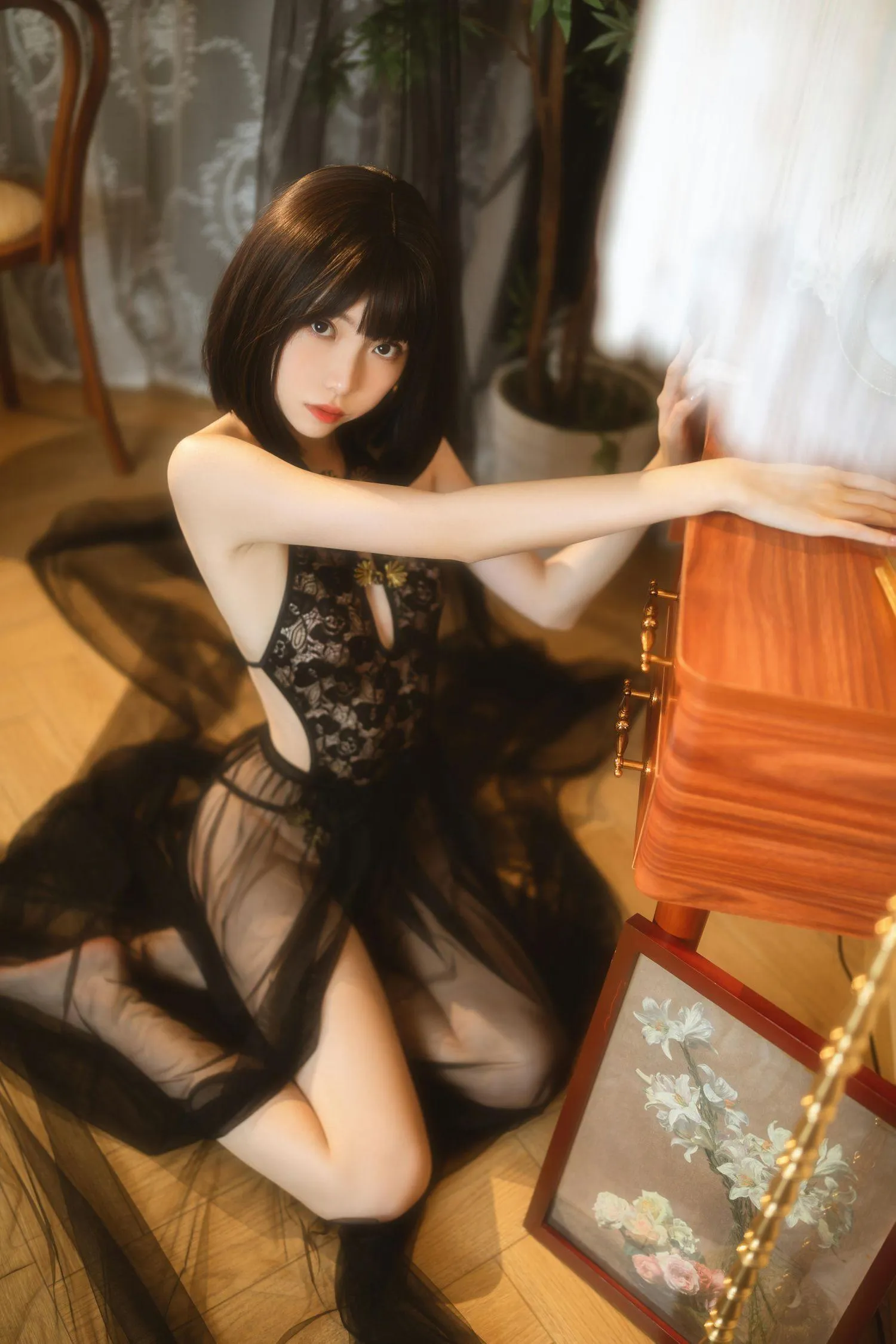许岚LAN – NO.08 黑纱旗袍 [40P]插图2