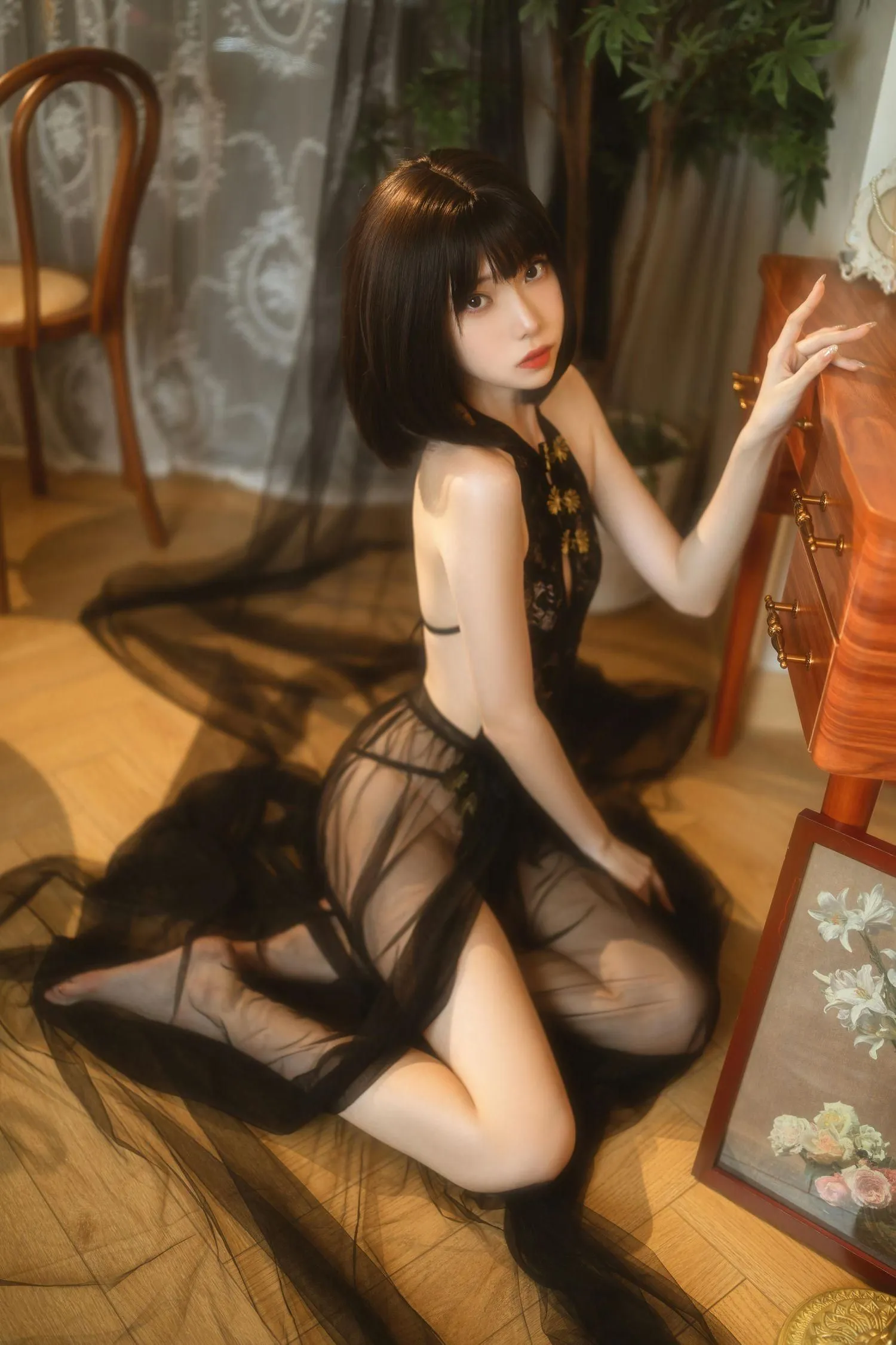 许岚LAN – NO.08 黑纱旗袍 [40P]插图3