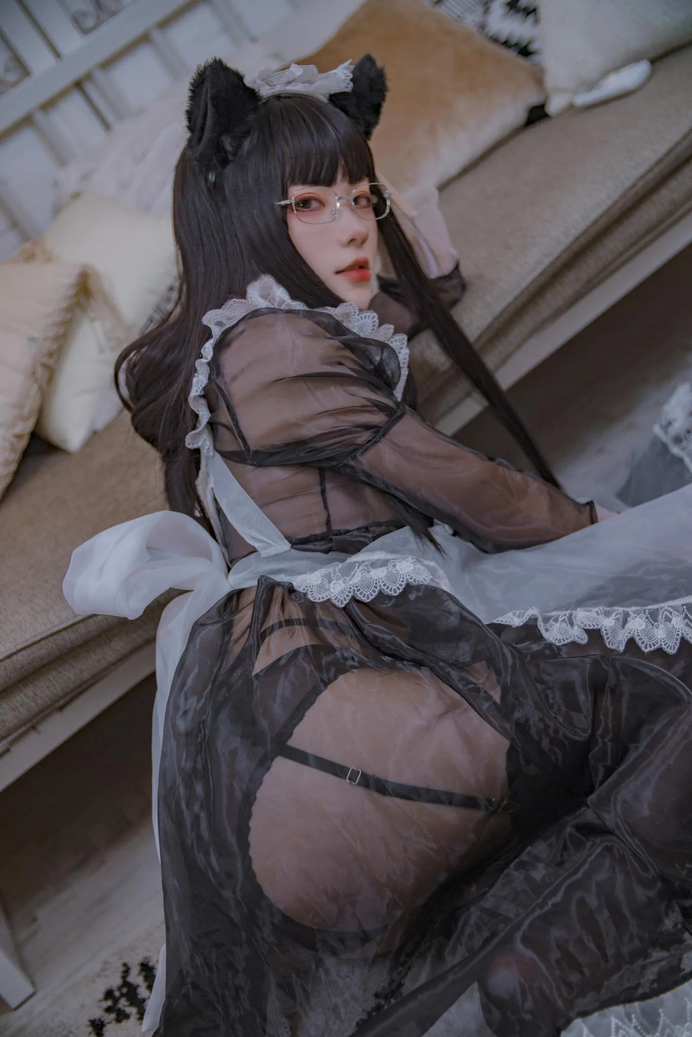 起司块wii – NO.03 黑色透明女仆-高清 [44P]插图8