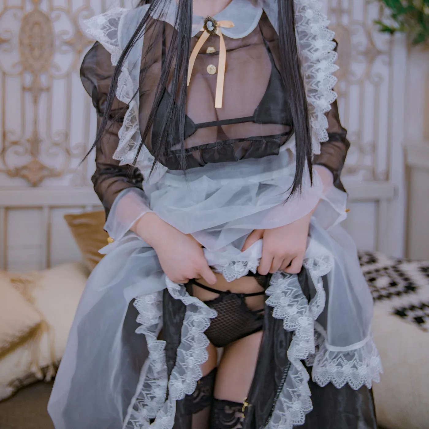 起司块wii – NO.03 黑色透明女仆-高清 [44P]插图5