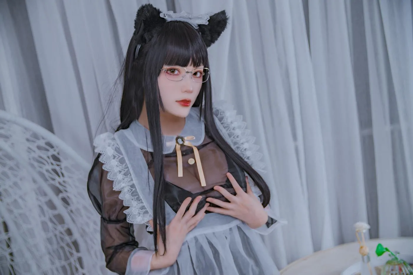 起司块wii – NO.03 黑色透明女仆-高清 [44P]插图3