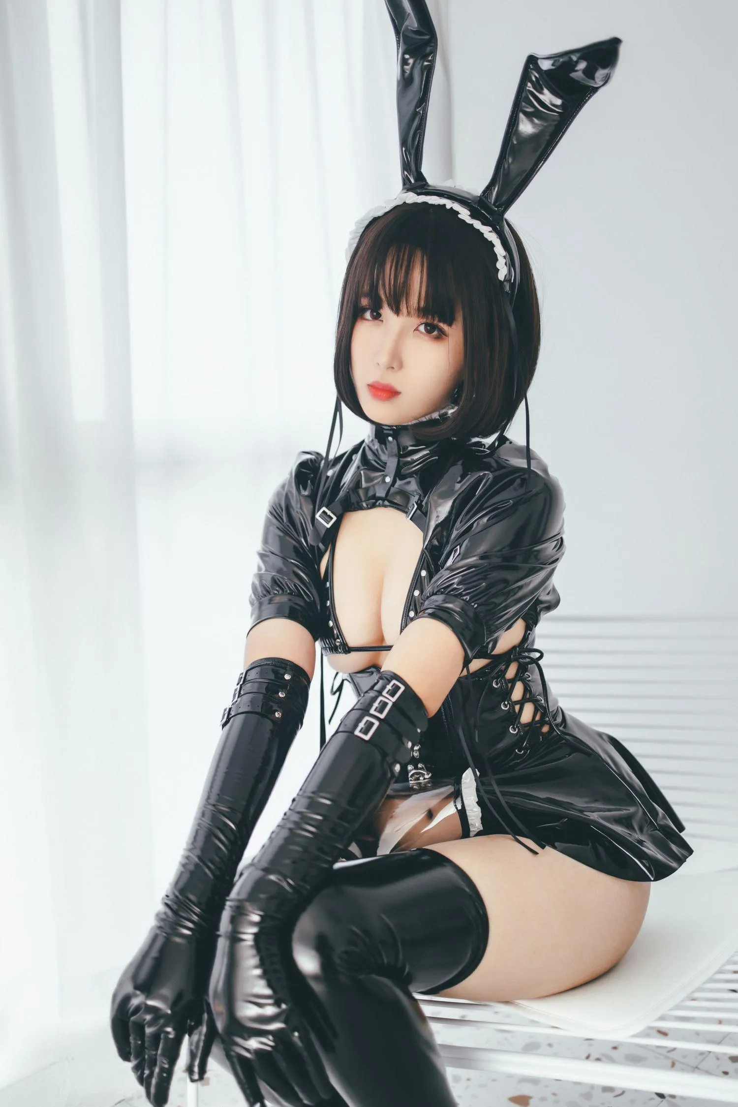 轩萧学姐 – NO.01 兔女郎女仆 [52P]插图7