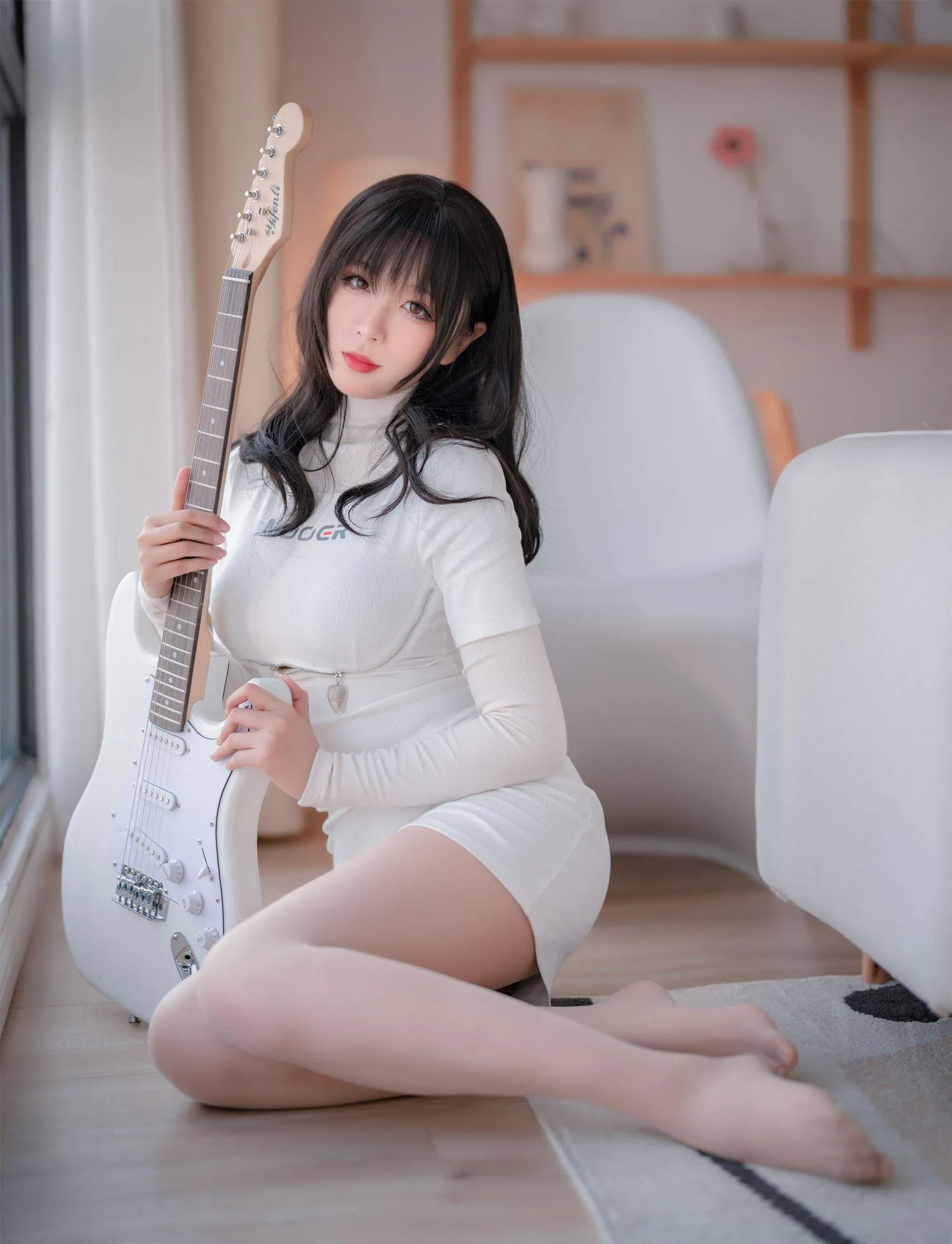 轩萧学姐 – NO.24 吉他妹妹肉丝套 [61P]插图4