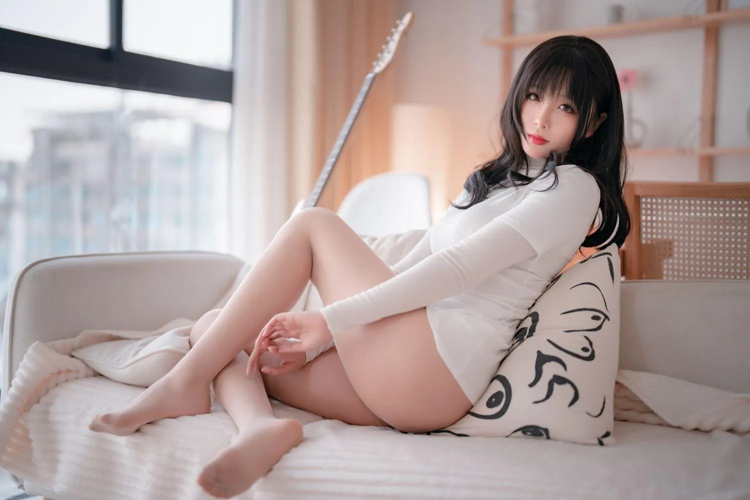 轩萧学姐 – NO.24 吉他妹妹肉丝套 [61P]插图1