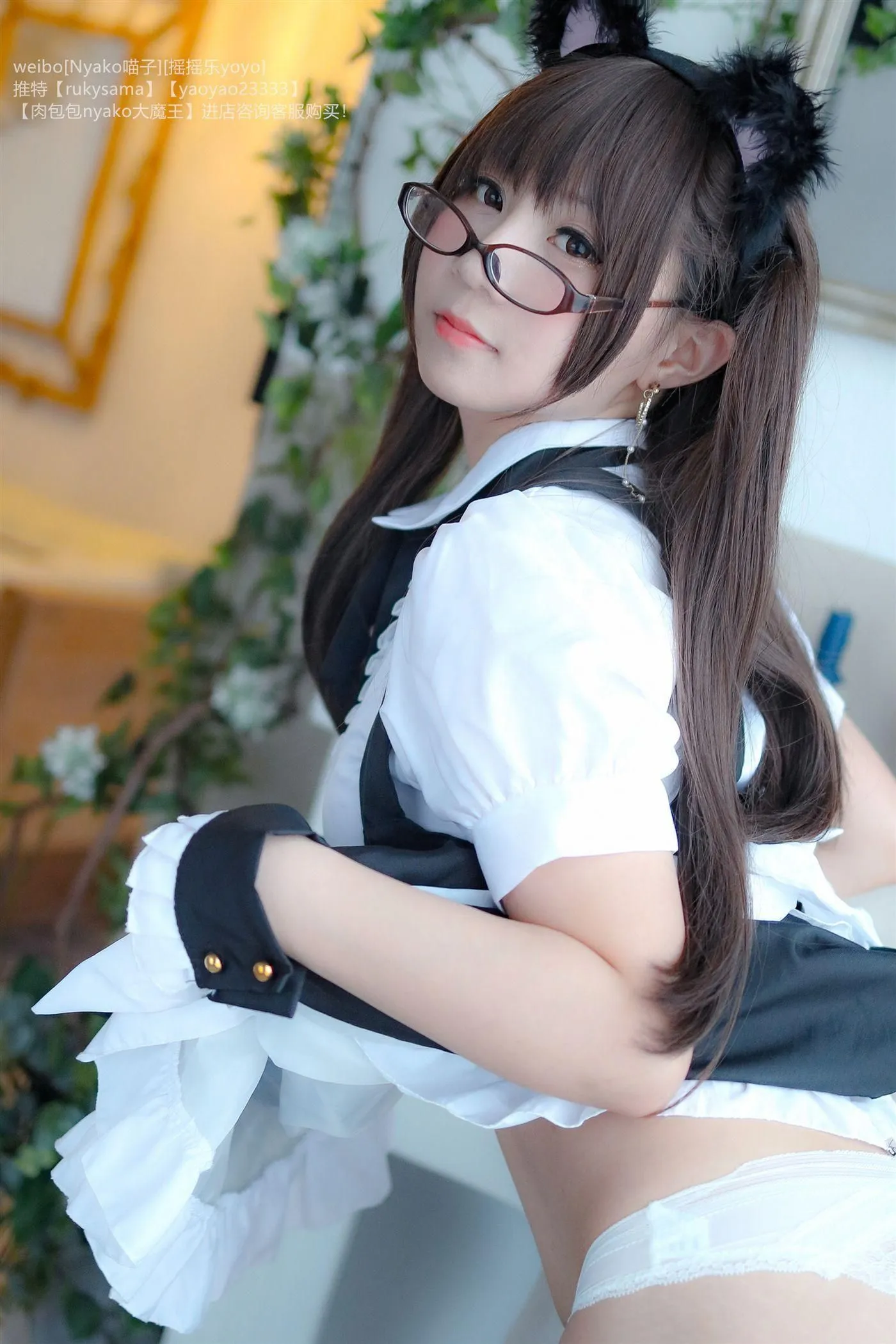 摇摇乐yoyo – NO.09 -喵子双人女仆 [130P]插图4