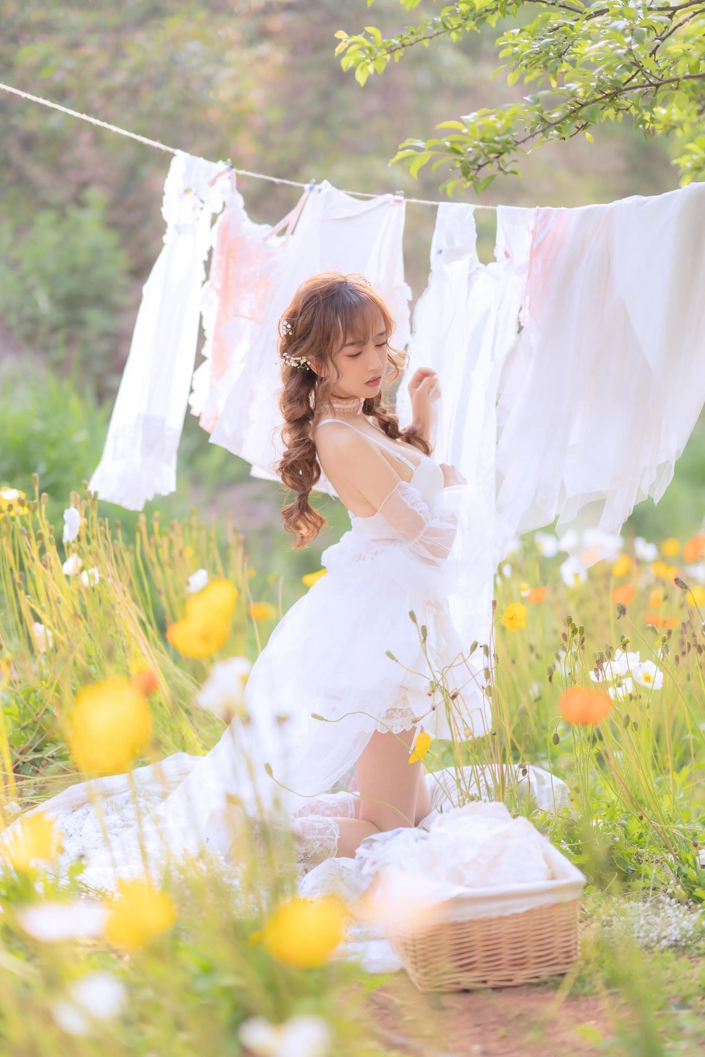 过期米线线喵 – NO.122 夏日限定 晒衣服 [41P]插图1