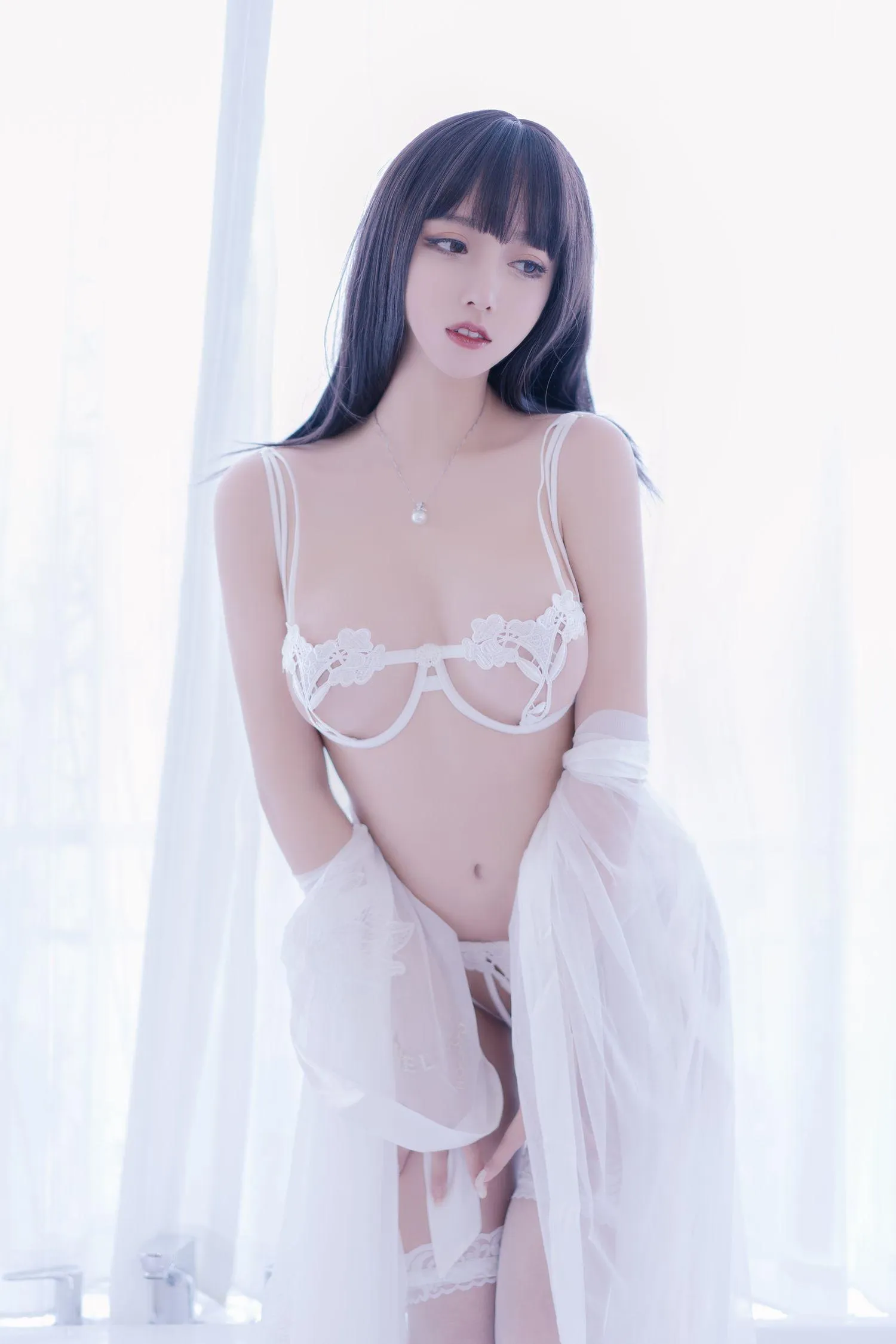 过期米线线喵 – NO.91 镂空内衣 [65P]插图3