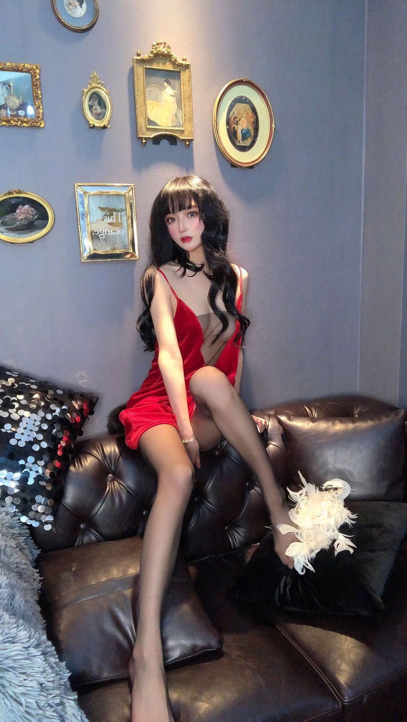 阿包也是兔娘 – NO.44 红丝绒睡衣 [18P]插图8