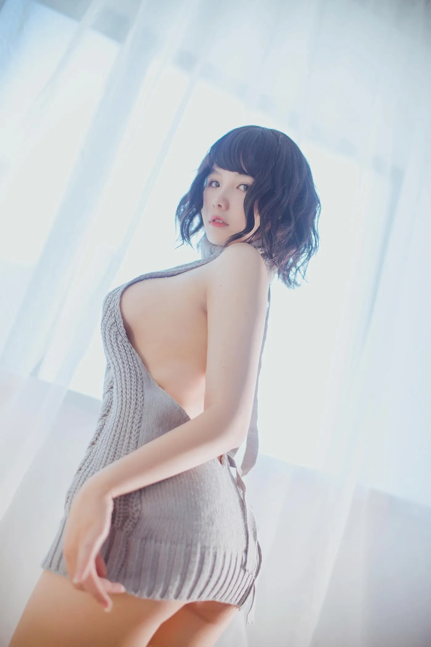 阿半今天很开心 – NO.01 露背毛衣 [28P]插图9