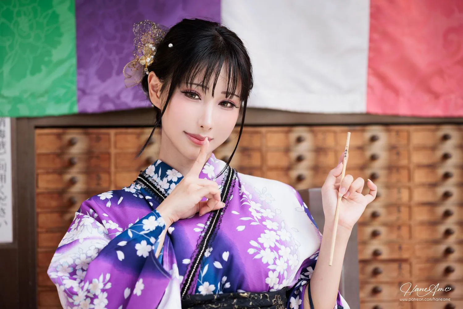 雨波_HaneAme 紫罗兰 – 夏日浴衣 [110P]插图9