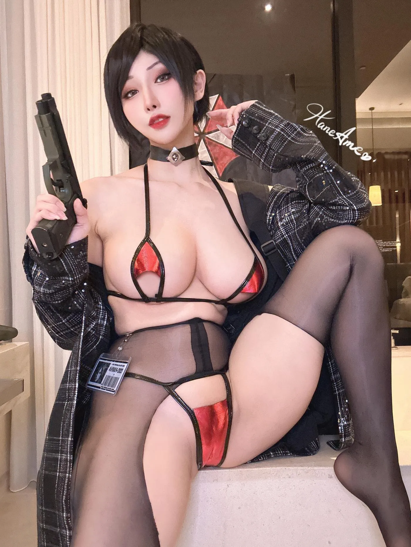 雨波_HaneAme – NO.189 2023年04月新品订阅(4套 视频)-ResidentEvil_Ada_泳裝 [42P]插图5