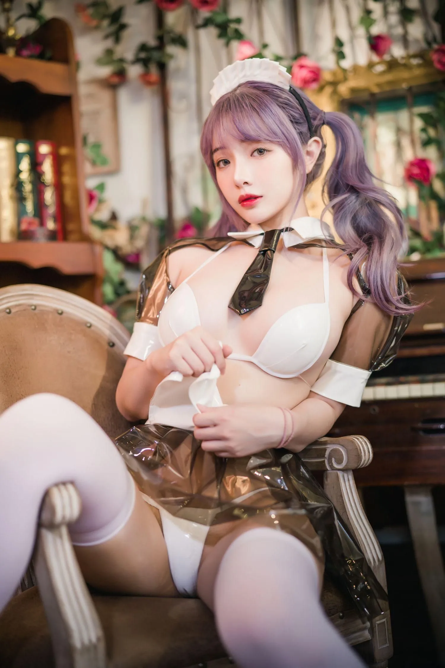雯妹不讲道理 – NO.47 透明皮衣女仆 [18P]插图9