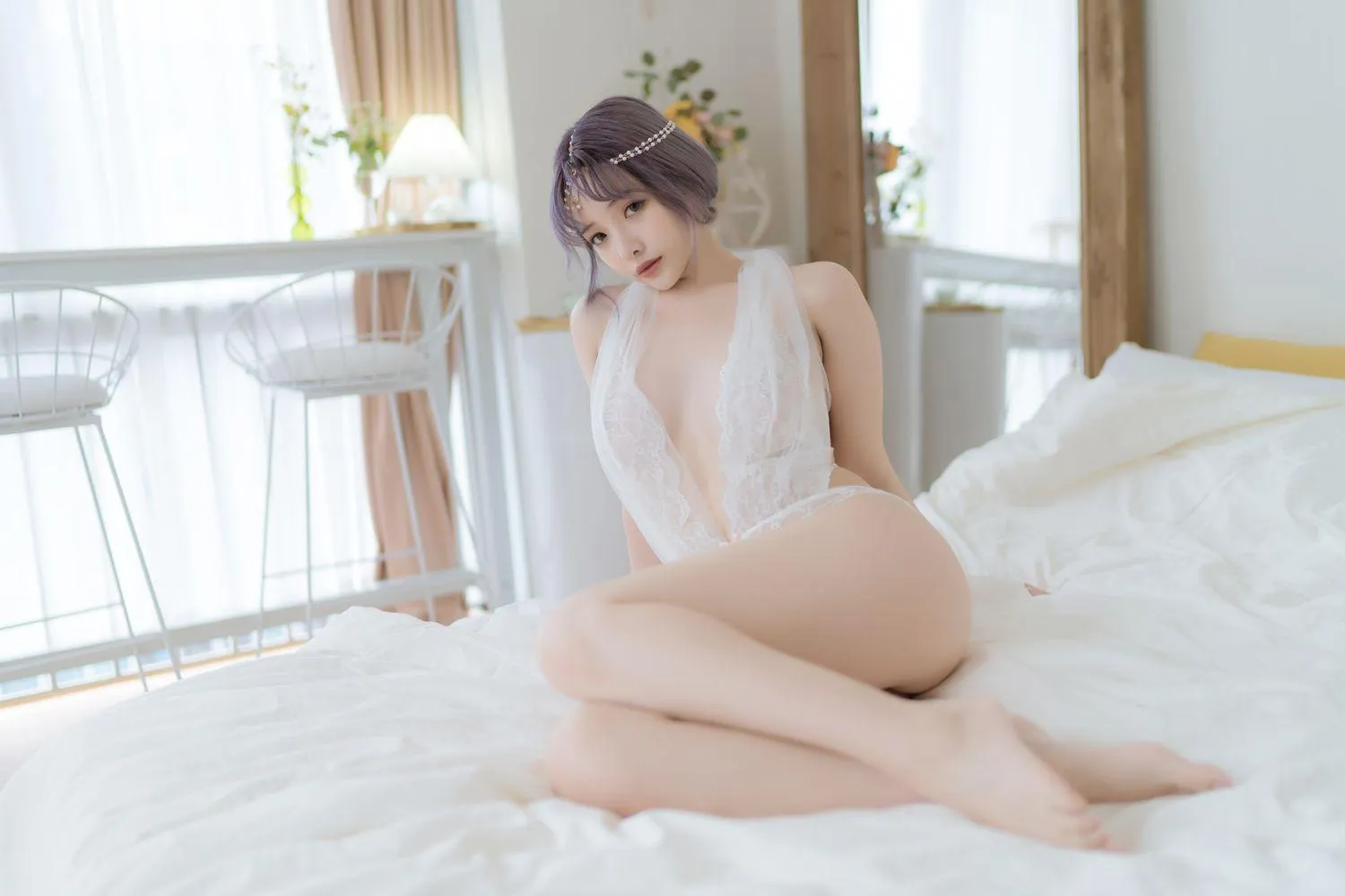 雯妹不讲道理 – NO.50 2021年1月图包套餐(9套)-白色希腊 [36P]插图8