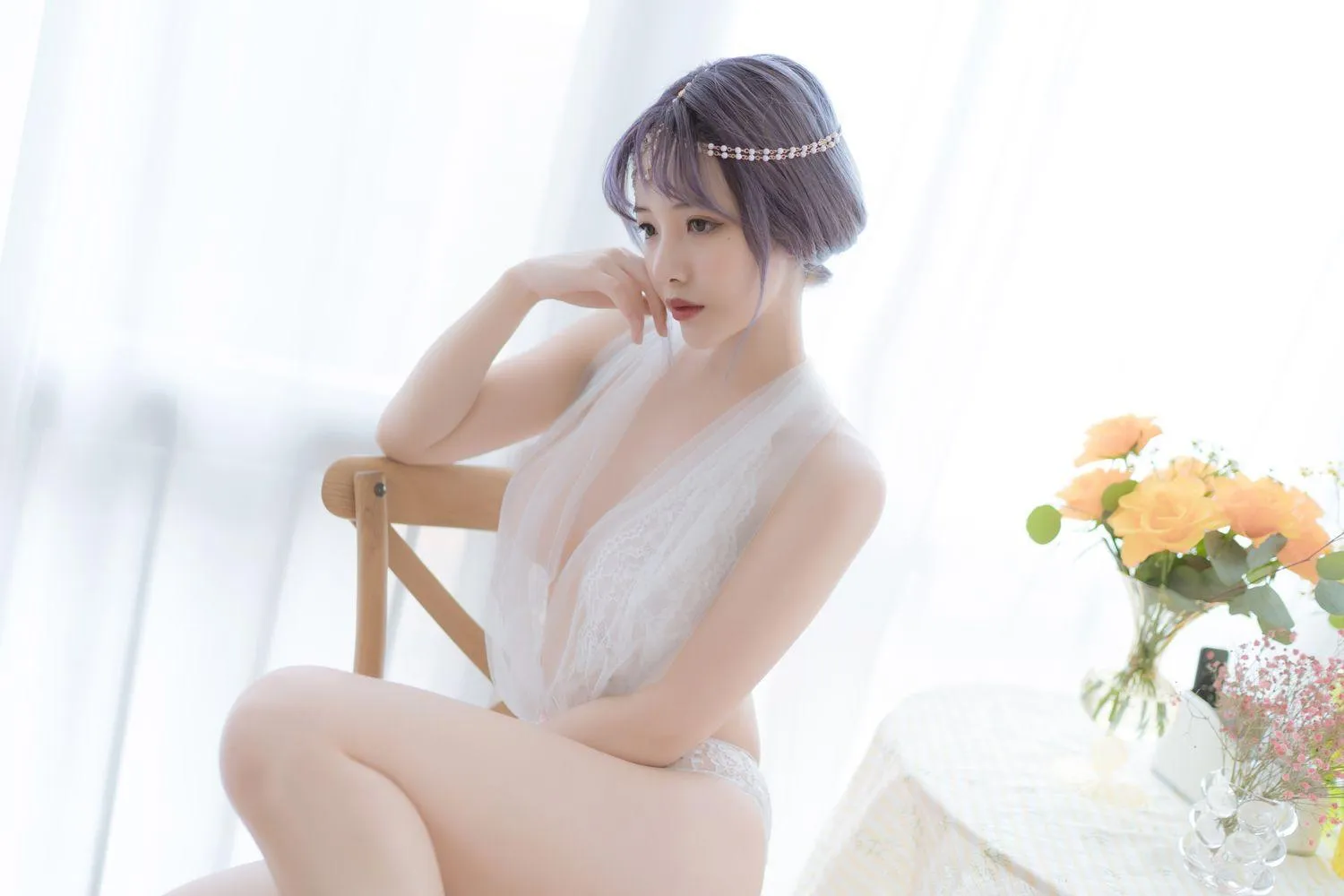 雯妹不讲道理 – NO.50 2021年1月图包套餐(9套)-白色希腊 [36P]插图2
