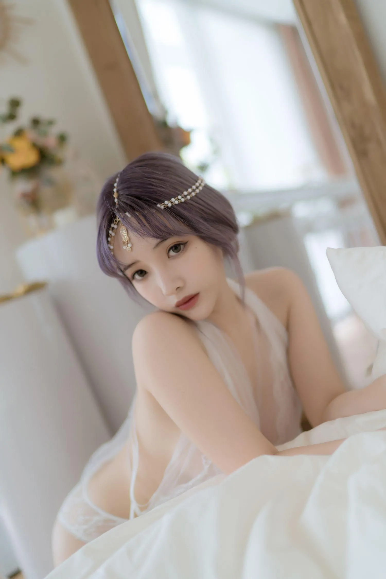 雯妹不讲道理 – NO.50 2021年1月图包套餐(9套)-白色希腊 [36P]插图6