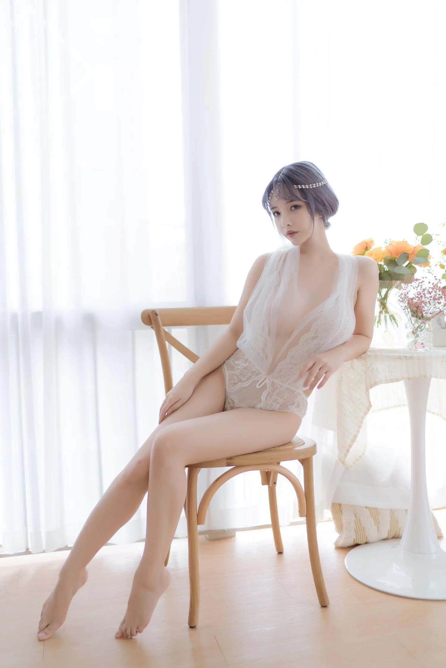 雯妹不讲道理 – NO.50 2021年1月图包套餐(9套)-白色希腊 [36P]插图1