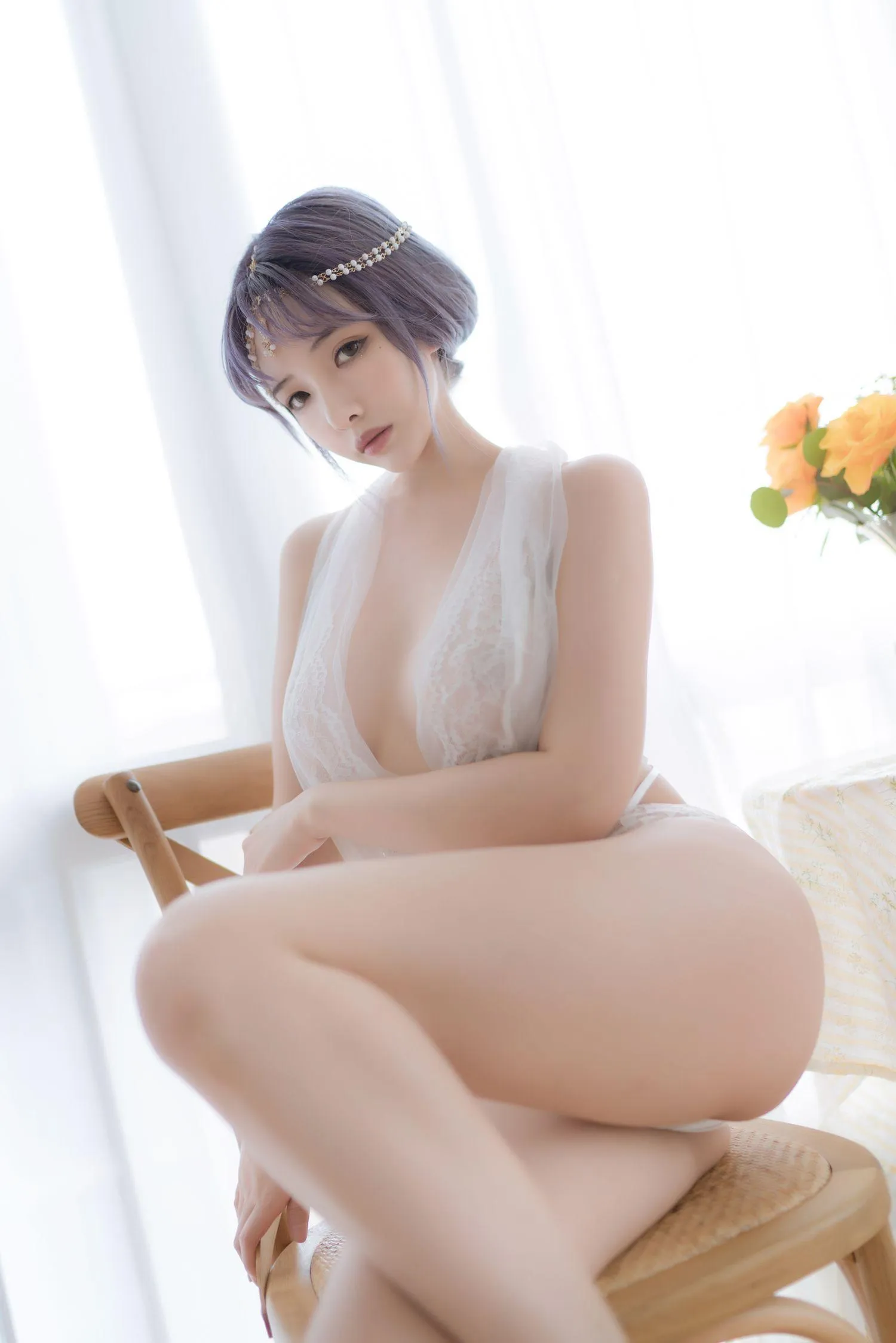 雯妹不讲道理 – NO.50 2021年1月图包套餐(9套)-白色希腊 [36P]插图3