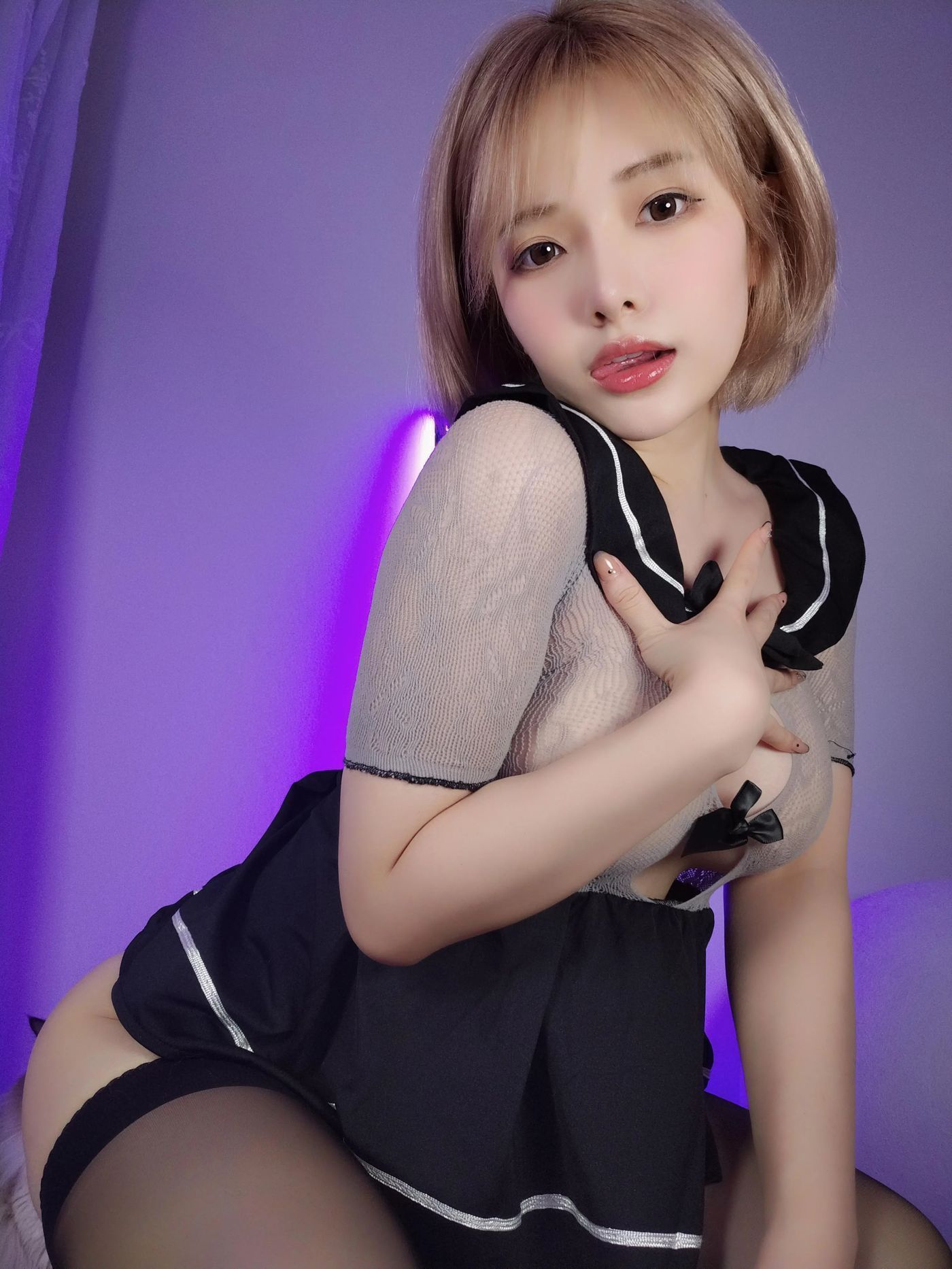 雯妹不讲道理 – NO.76 网纱JK [36P]插图6