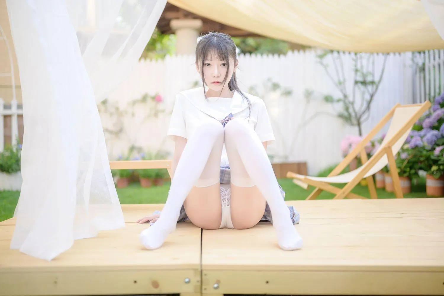 香草喵露露 – NO.12 阳光庭院制服 [50P]插图5