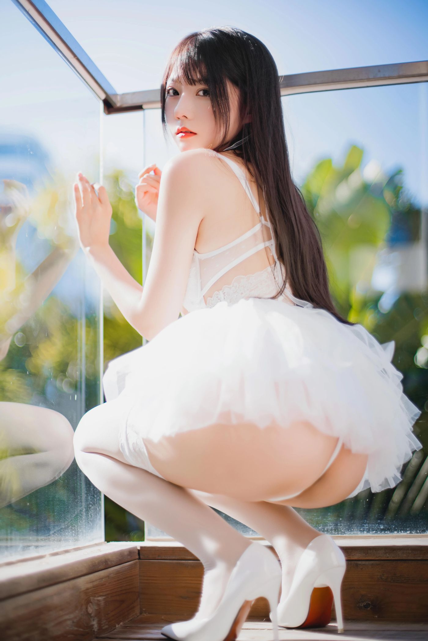 香草喵露露 – NO.39 杨枝甘露 白色纱裙 [48P]插图7