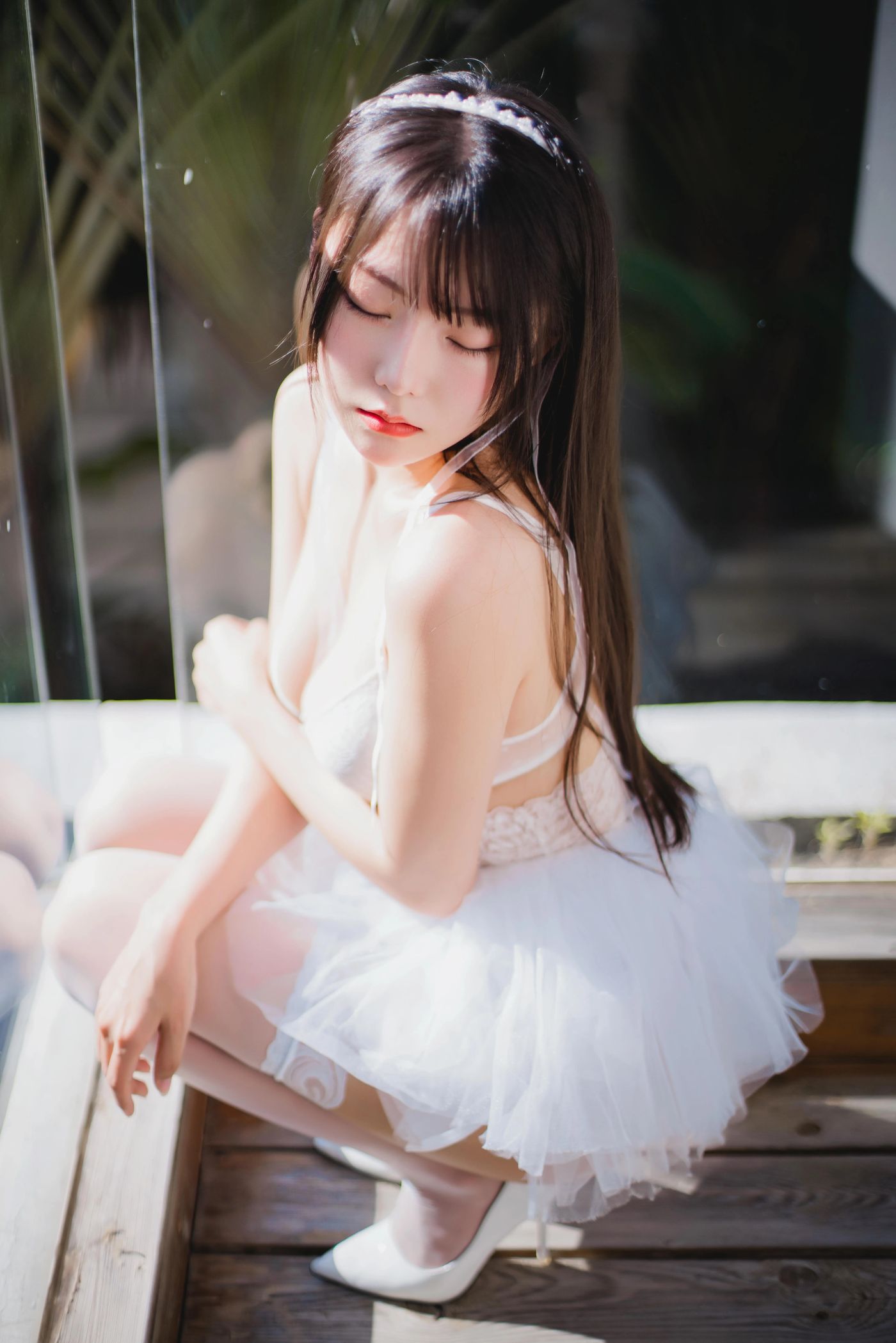 香草喵露露 – NO.39 杨枝甘露 白色纱裙 [48P]插图9