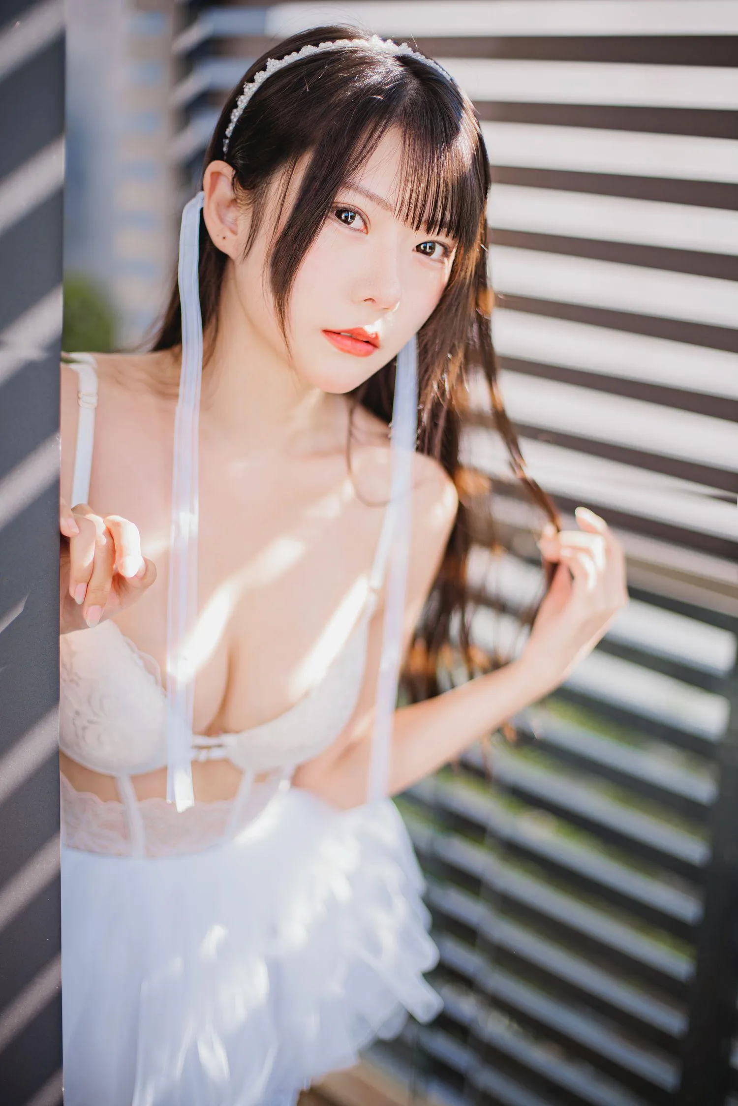 香草喵露露 – NO.39 杨枝甘露 白色纱裙 [48P]插图7