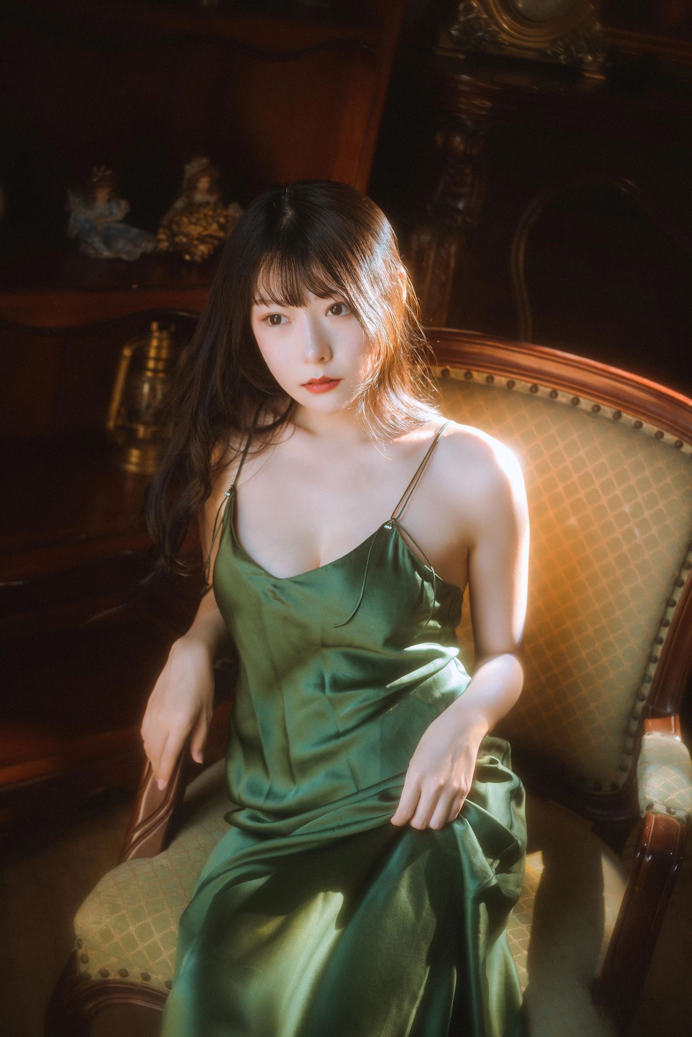 香草喵露露 – NO.45 杨枝甘露 绿色连衣裙 [45P]插图5