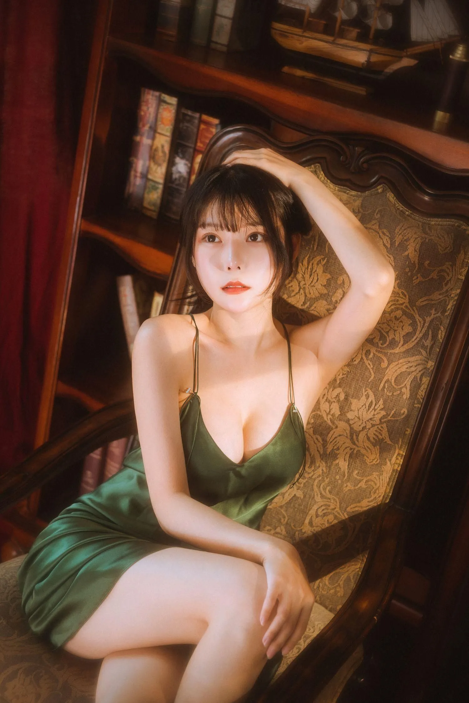 香草喵露露 – NO.45 杨枝甘露 绿色连衣裙 [45P]插图6