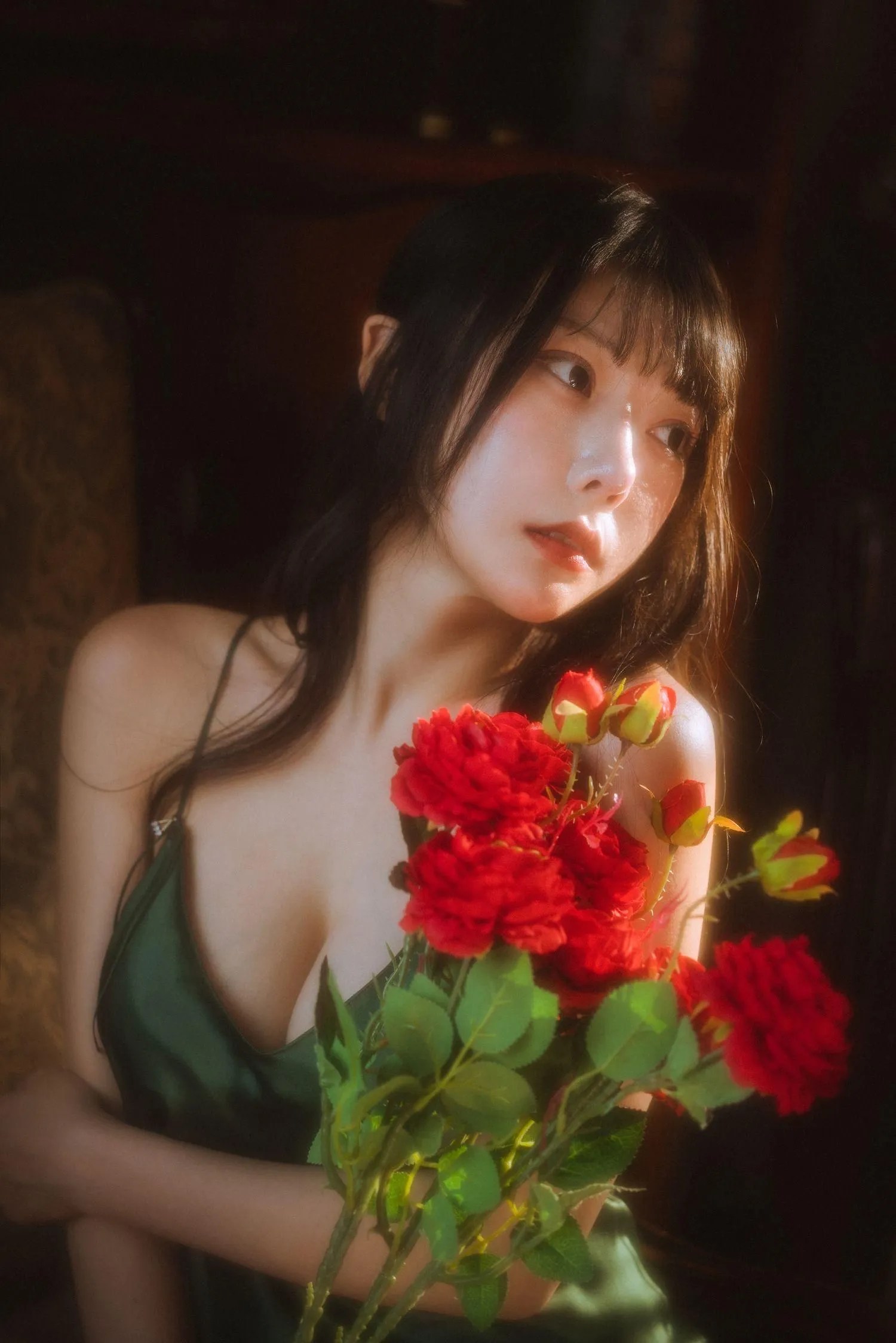 香草喵露露 – NO.45 杨枝甘露 绿色连衣裙 [45P]插图7