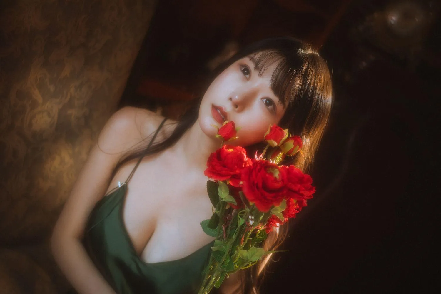 香草喵露露 – NO.45 杨枝甘露 绿色连衣裙 [45P]插图4