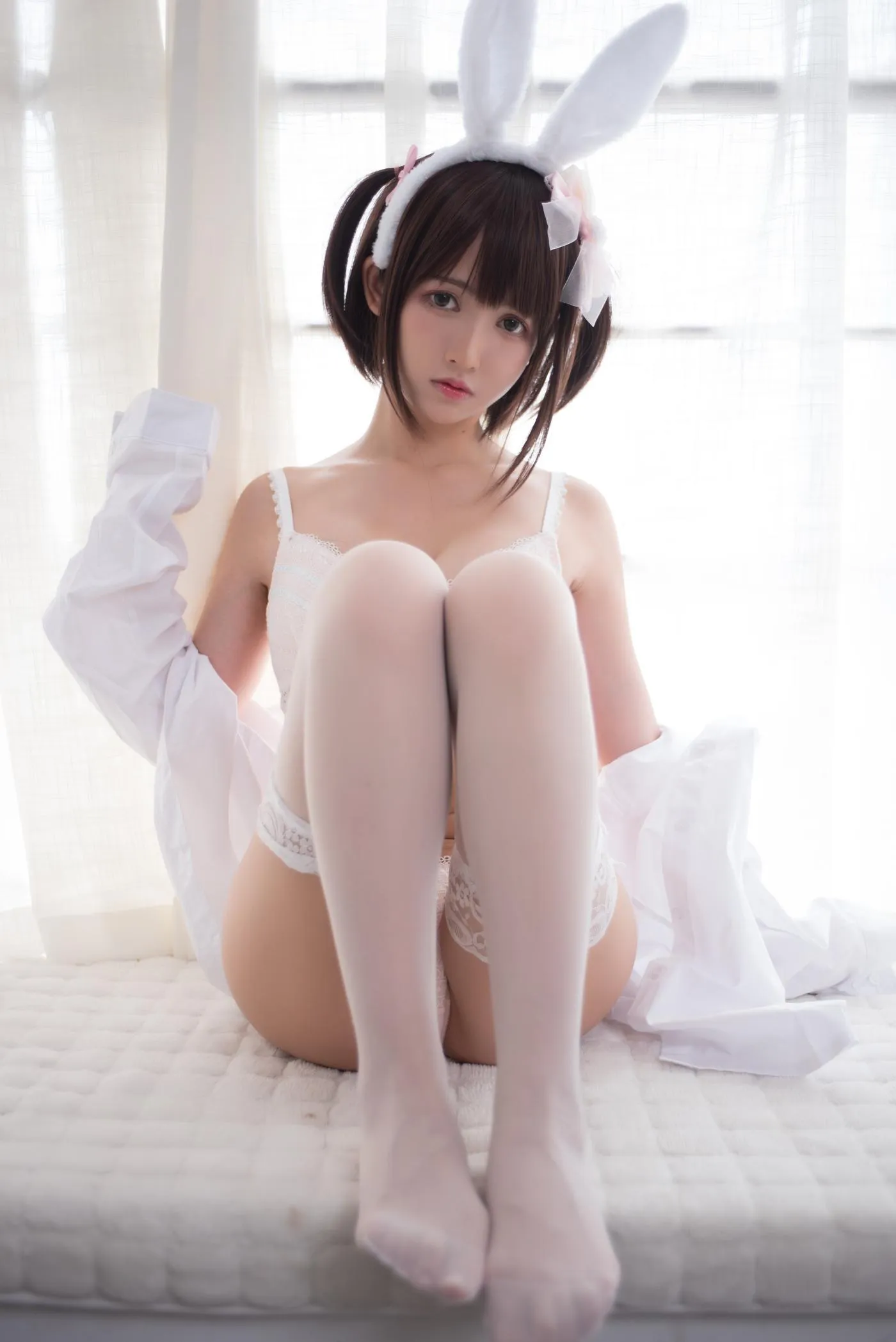 鳗鱼霏儿 – NO.24 兽耳 白色蕾丝情趣 [17P]插图1