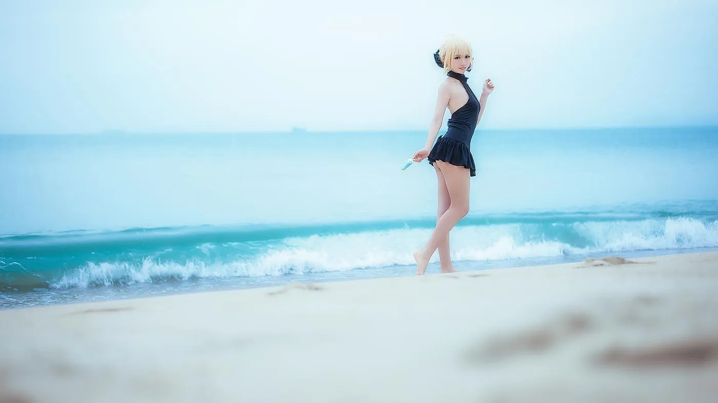 鳗鱼霏儿 – NO.55 King of Knight 海边 [11P]插图7