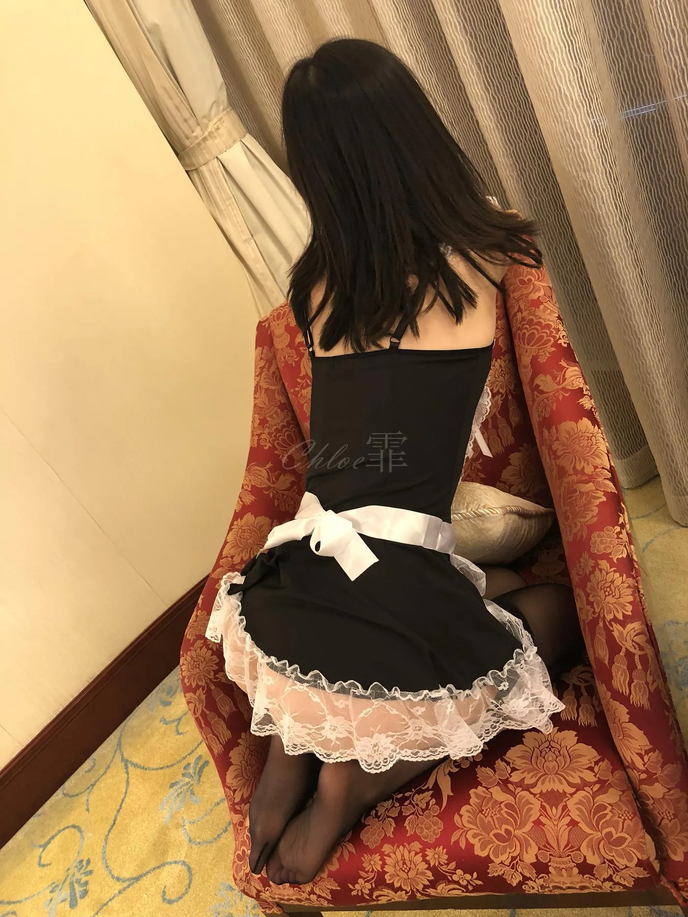 chloe霏霏 – NO.02 20180812 香格里拉酒店女仆装 意大利Trasparenze Fanny 半筒黑s [21P]插图9