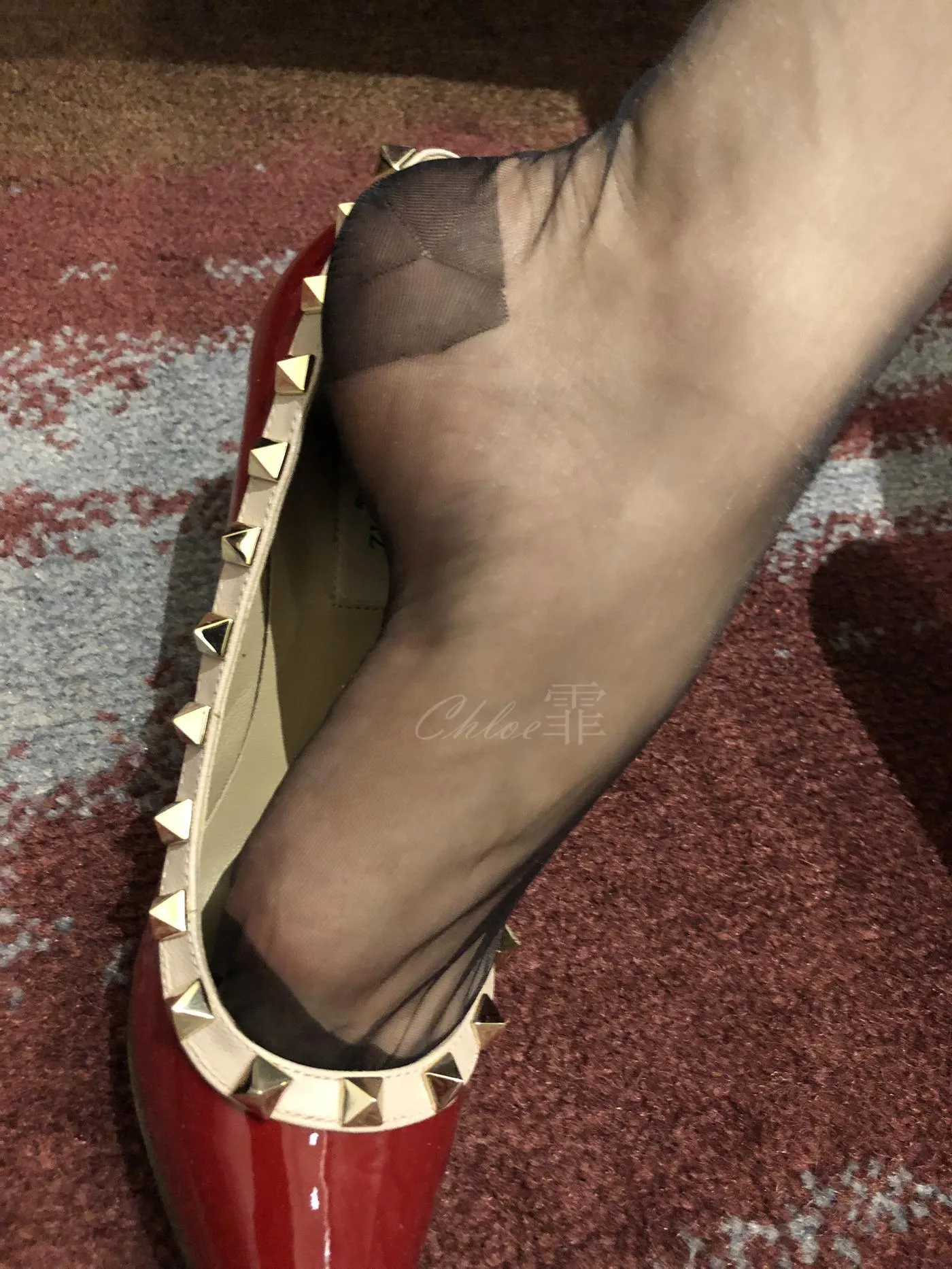 chloe霏霏 – NO.19 20190807 希尔顿酒店蕾丝黑色制f CERVIN吊带袜黑s 酒红色铆钉高跟 [26P]插图9