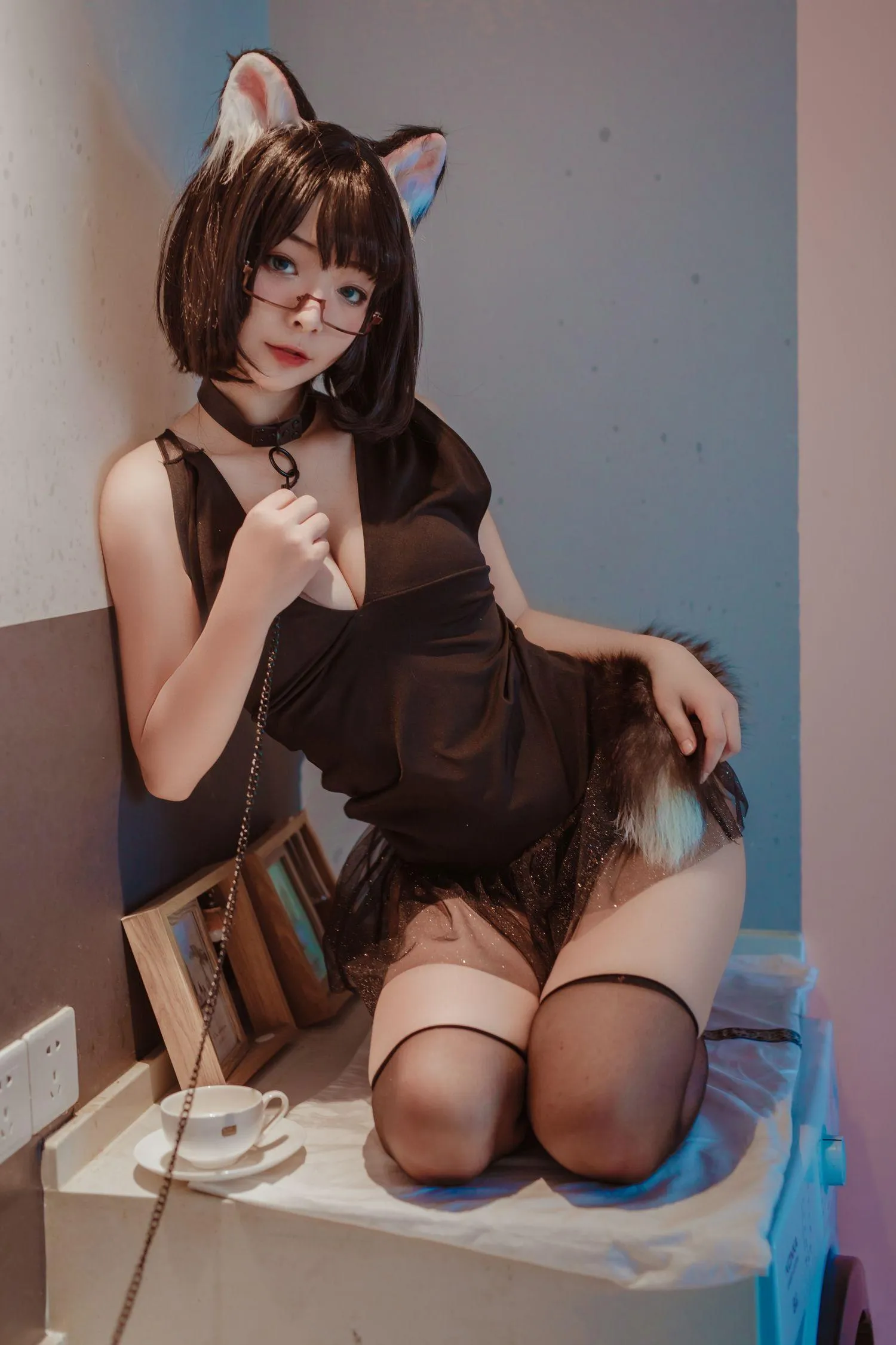 yuuhui玉汇 – NO.01 猫猫头黑裙子 [10P]插图5