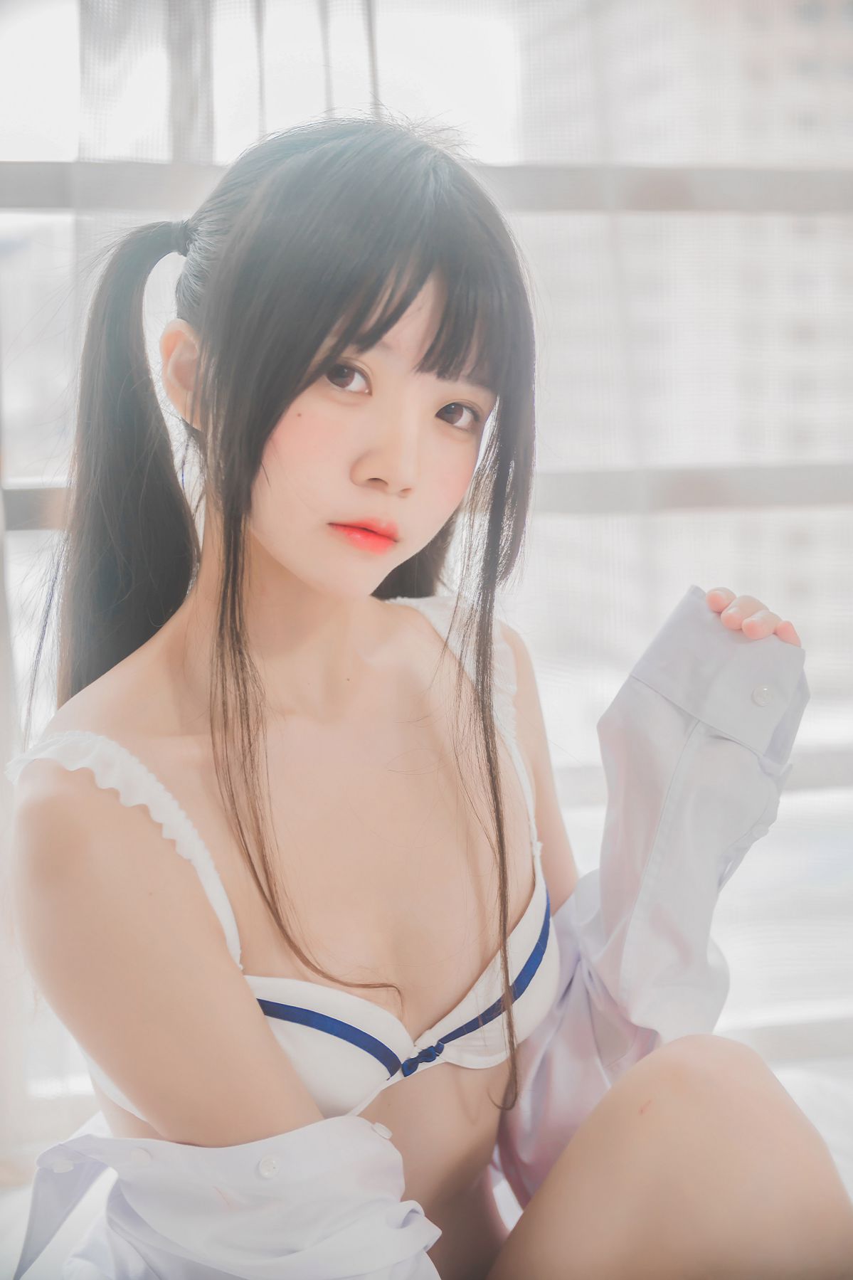 桜桃未熟-白衬衫双马尾插图4
