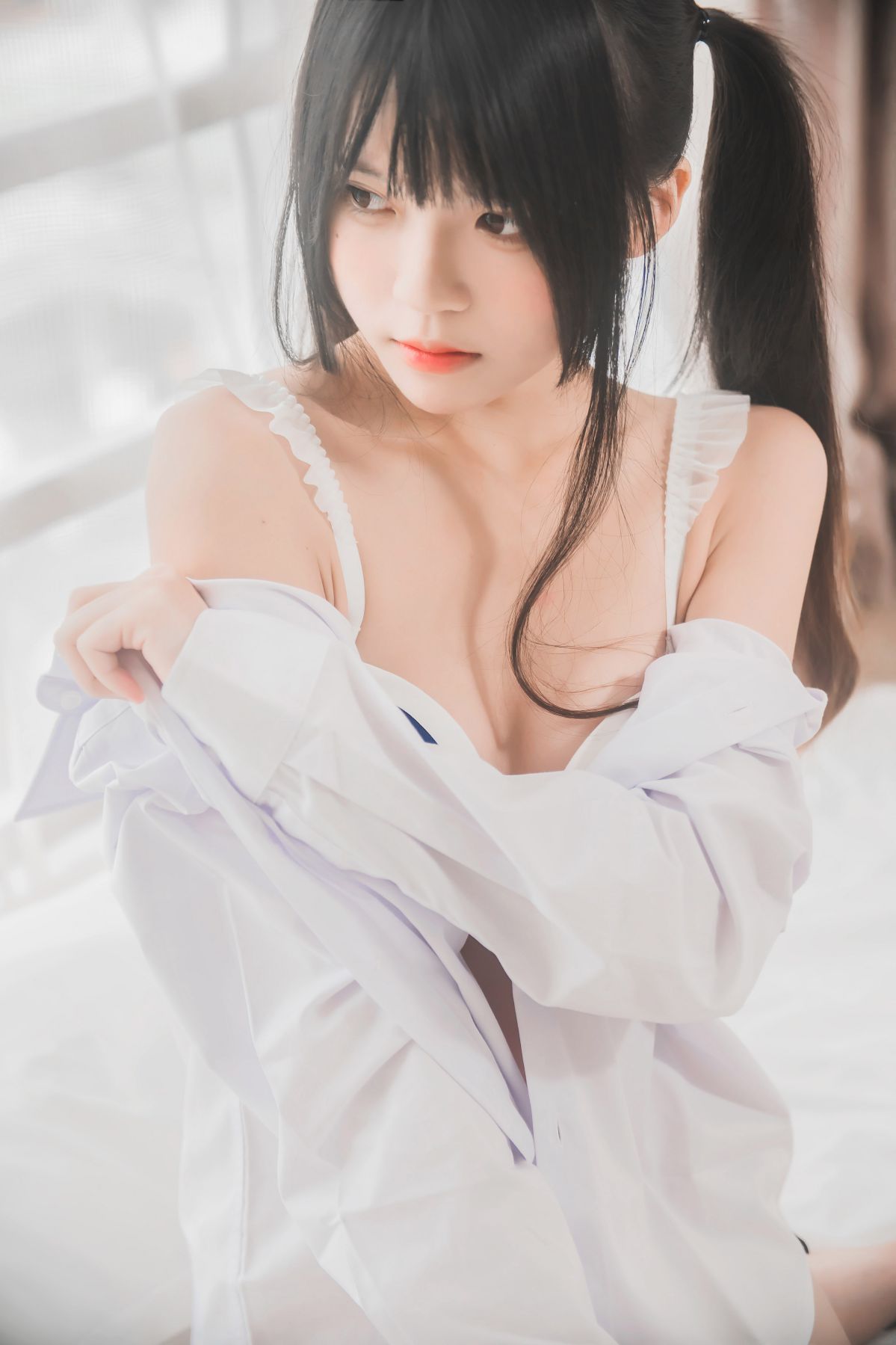 桜桃未熟-白衬衫双马尾插图3