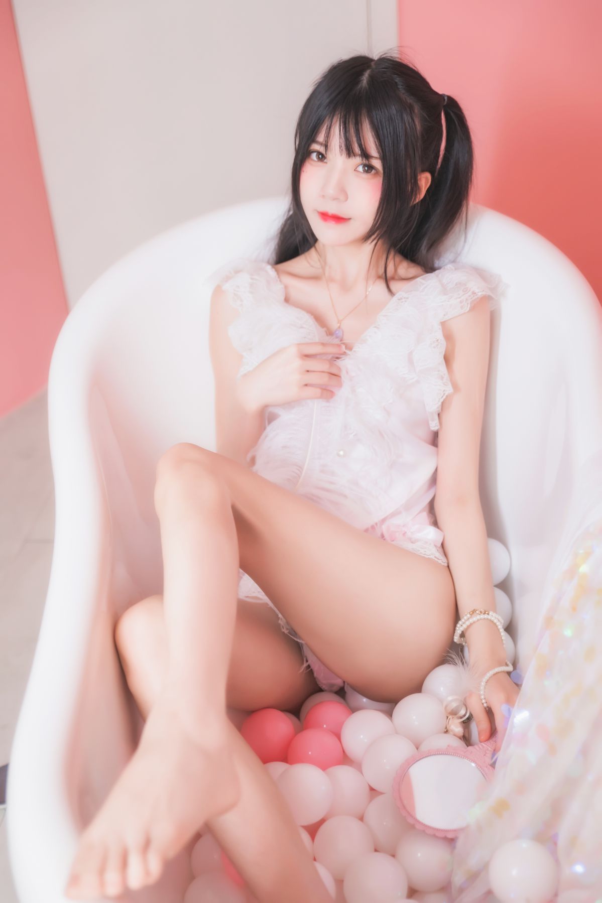 桜桃喵-粉色浴缸插图8