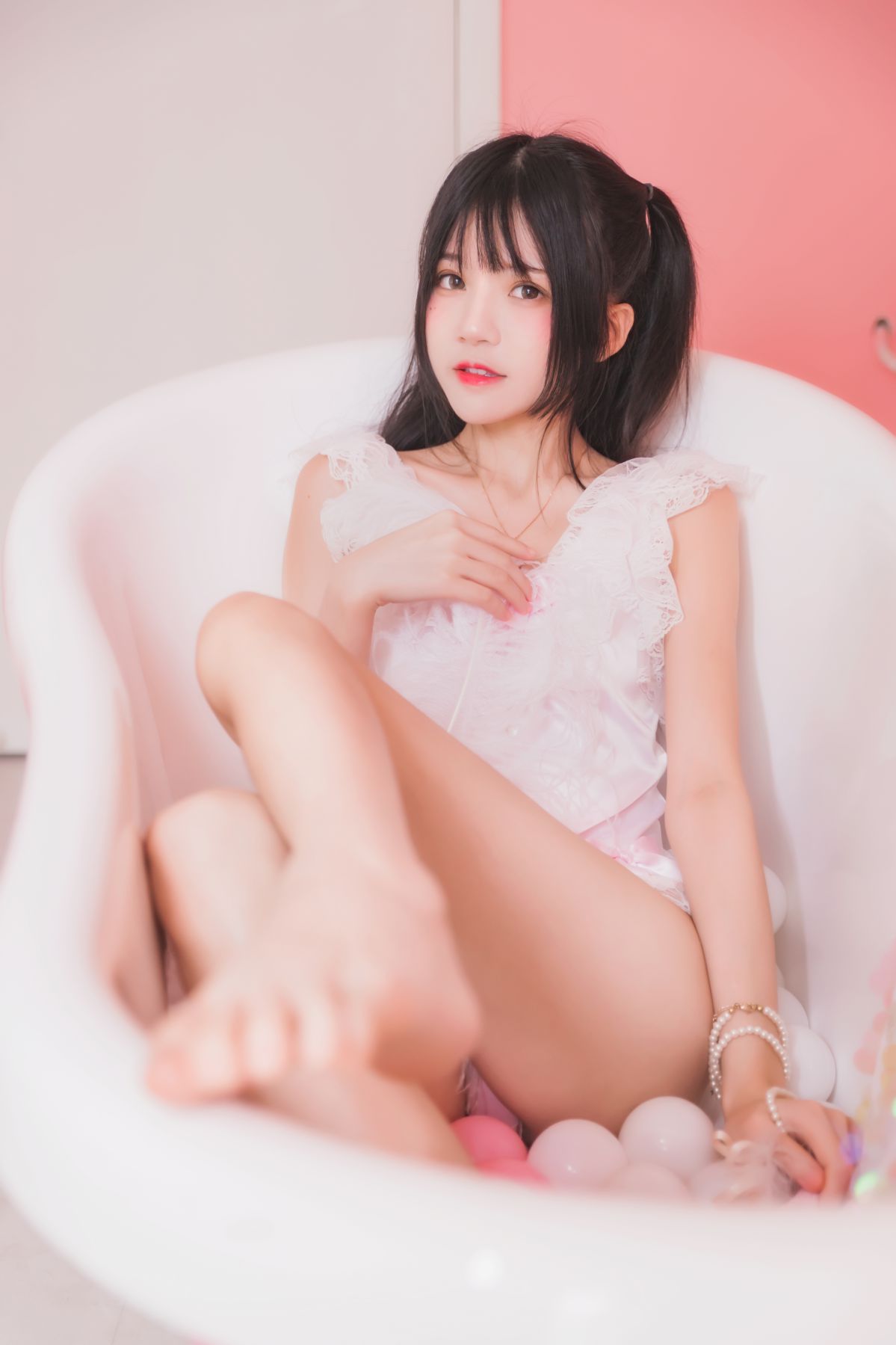 桜桃喵-粉色浴缸插图9