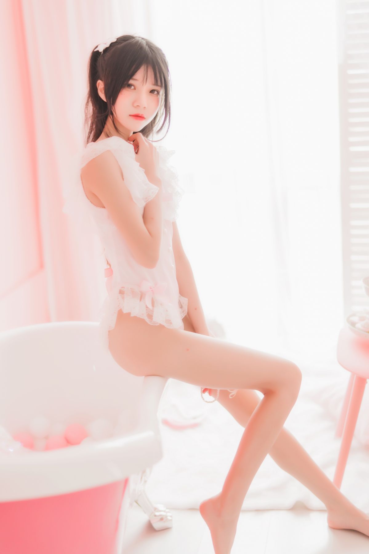 桜桃喵-粉色浴缸插图5
