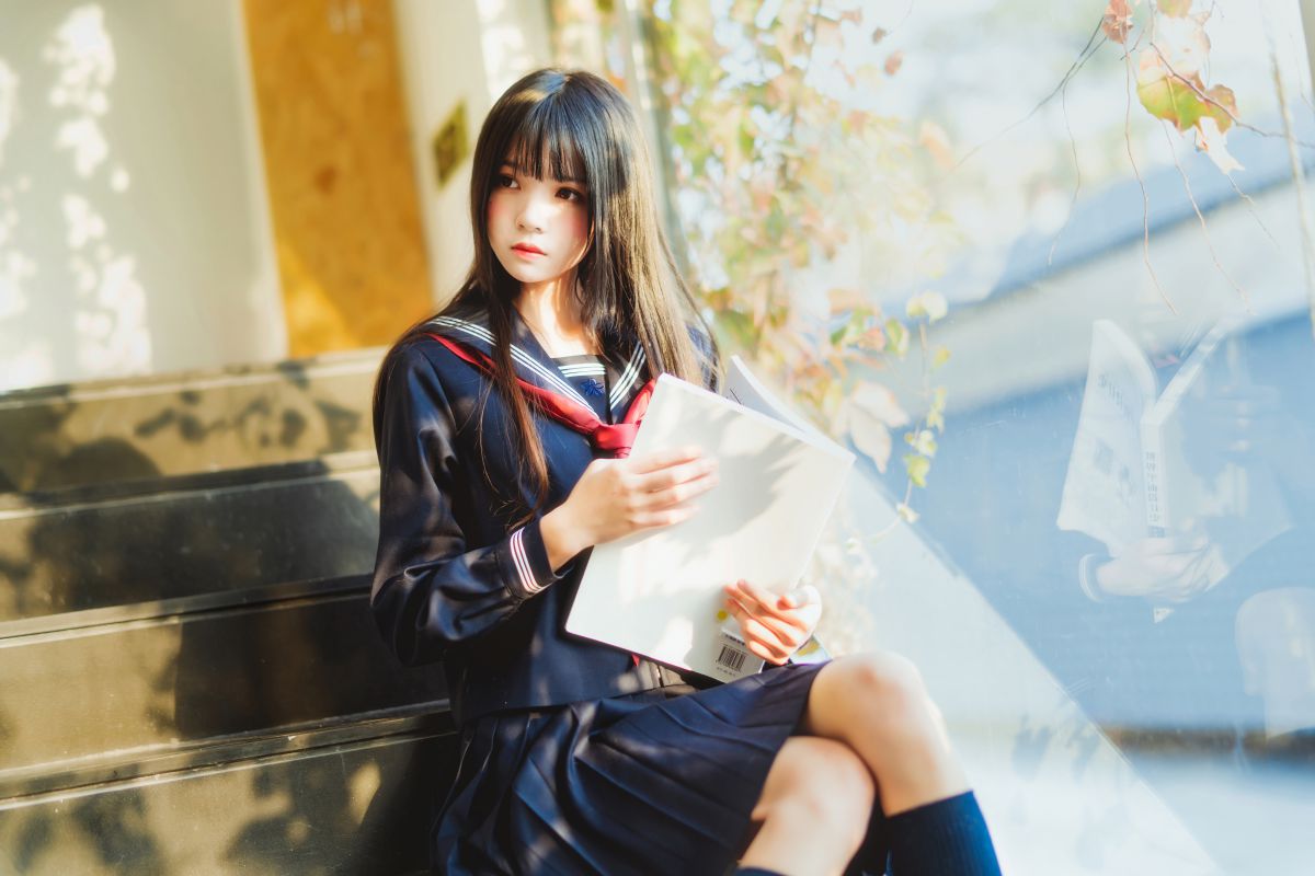 桜桃喵-黑色水手服插图9