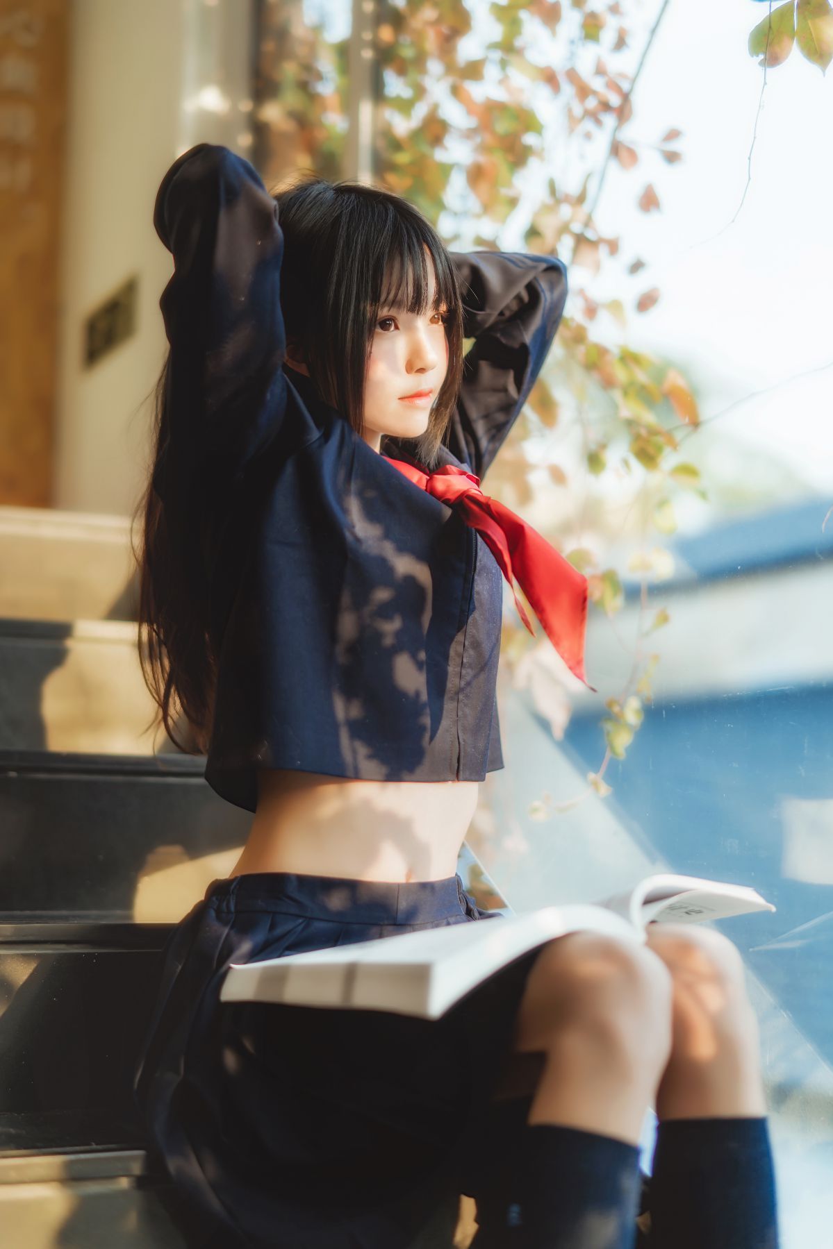 桜桃喵-黑色水手服插图6