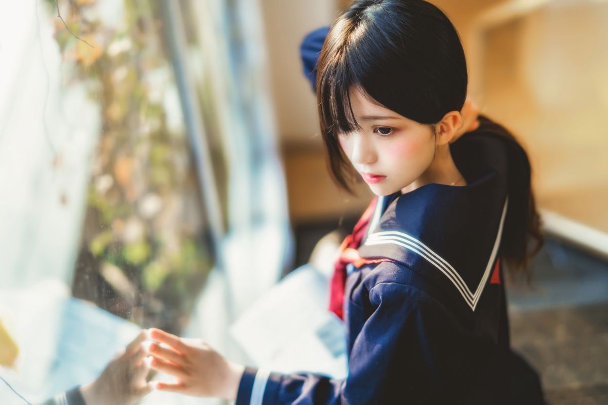 桜桃喵-黑色水手服插图8