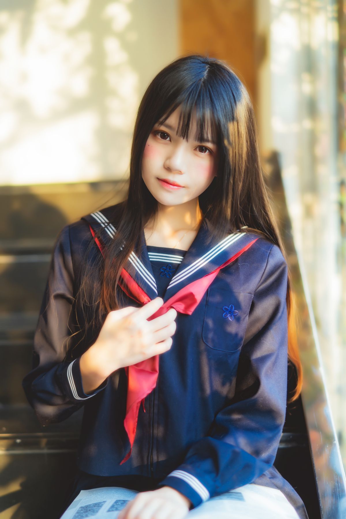 桜桃喵-黑色水手服插图1
