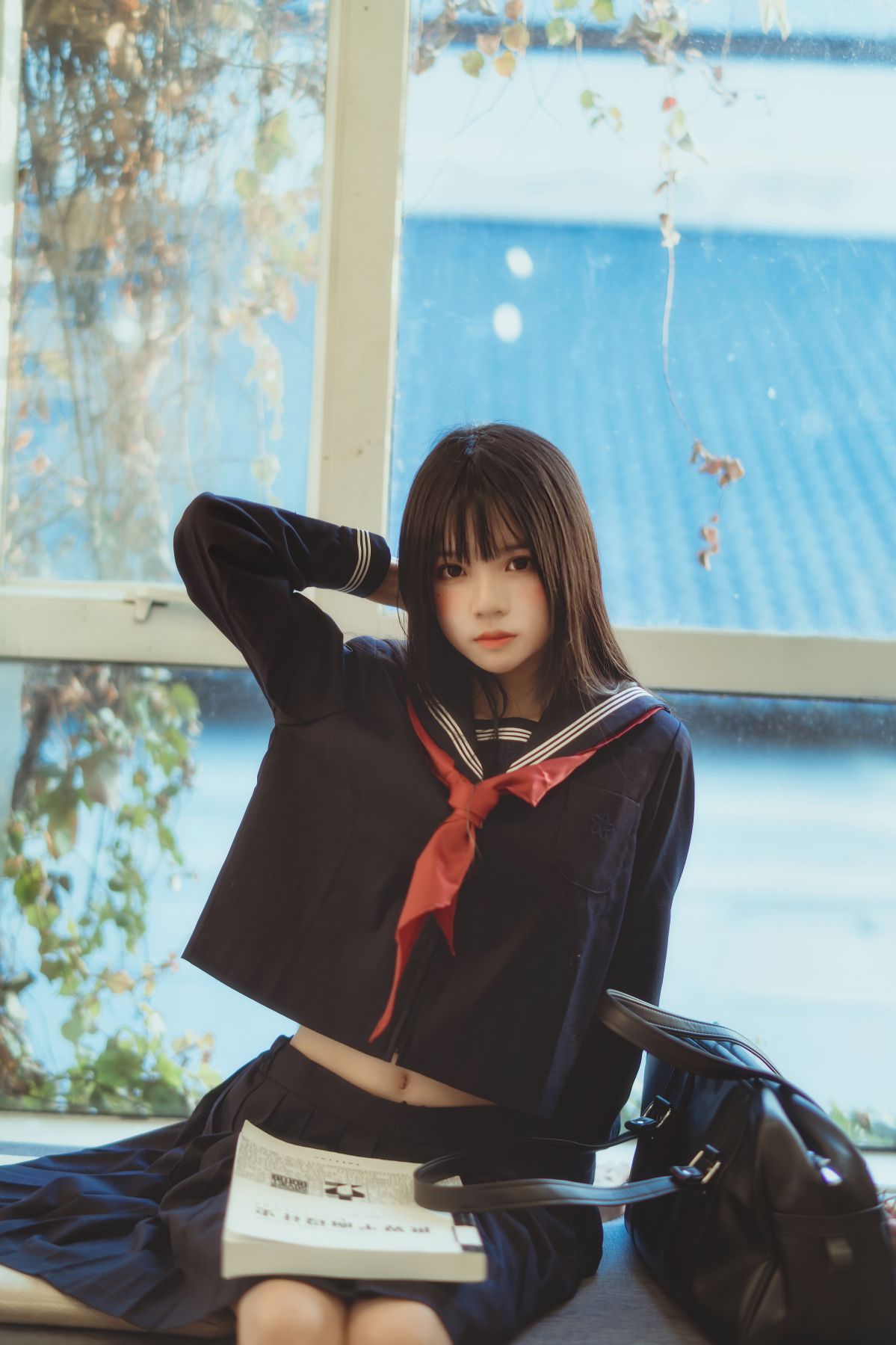 桜桃喵-黑色水手服插图6